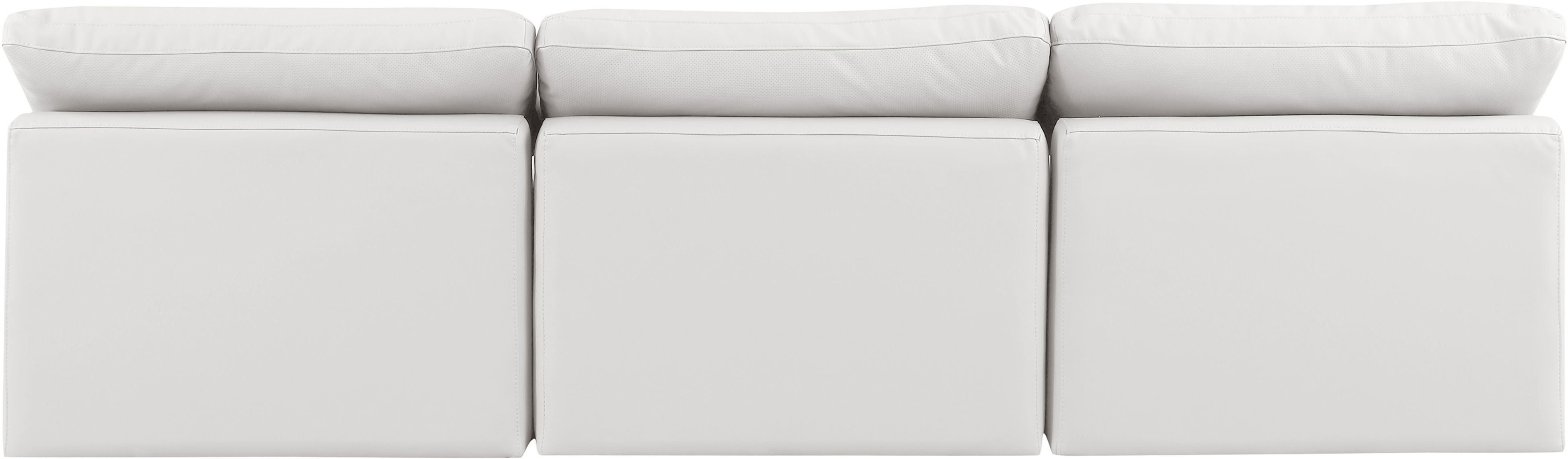 Indulge - Faux Leather 3 Piece Modular Armless Sofa - Cream
