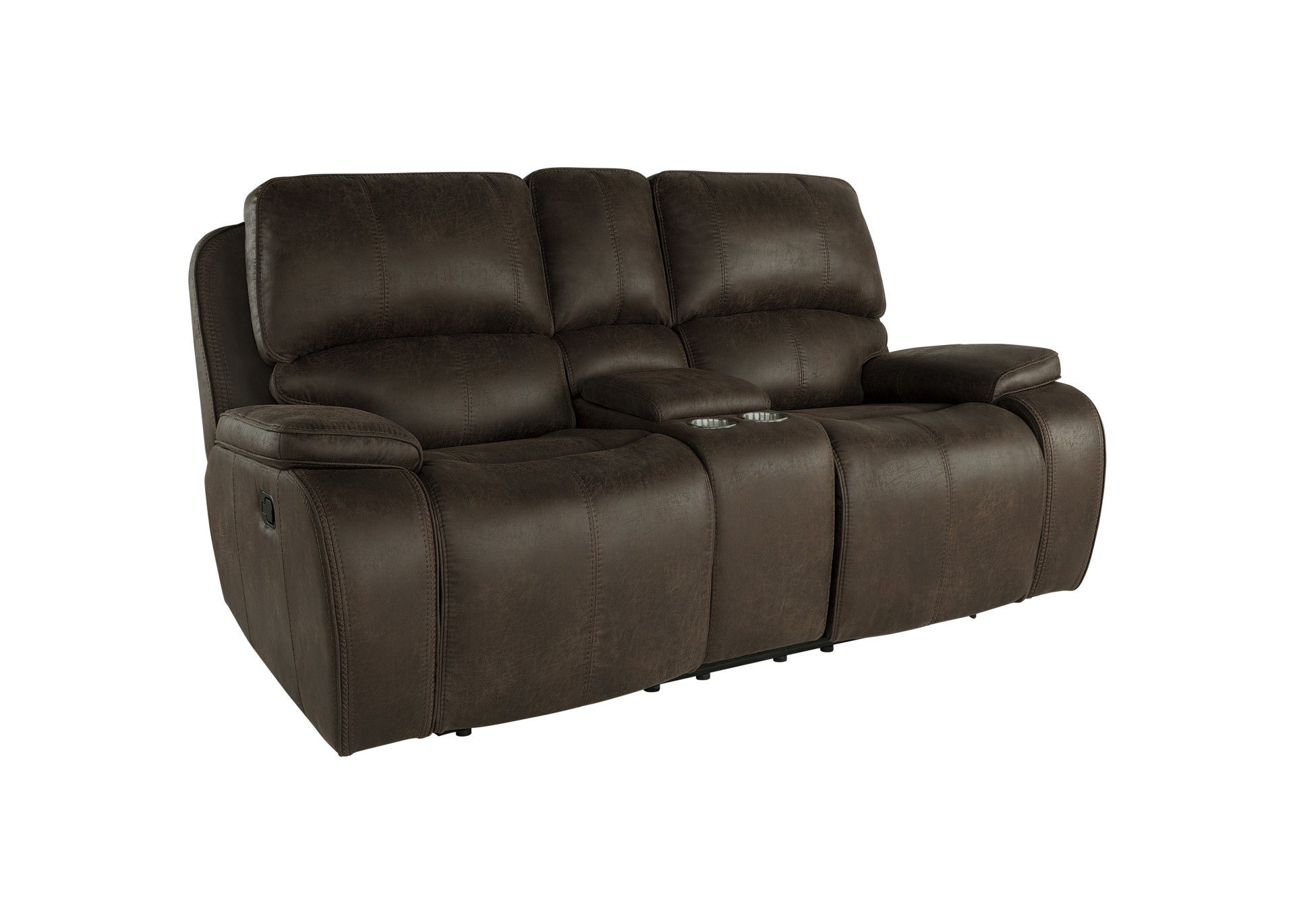 Brookings - Console Loveseat With Dual Recliners - Brown