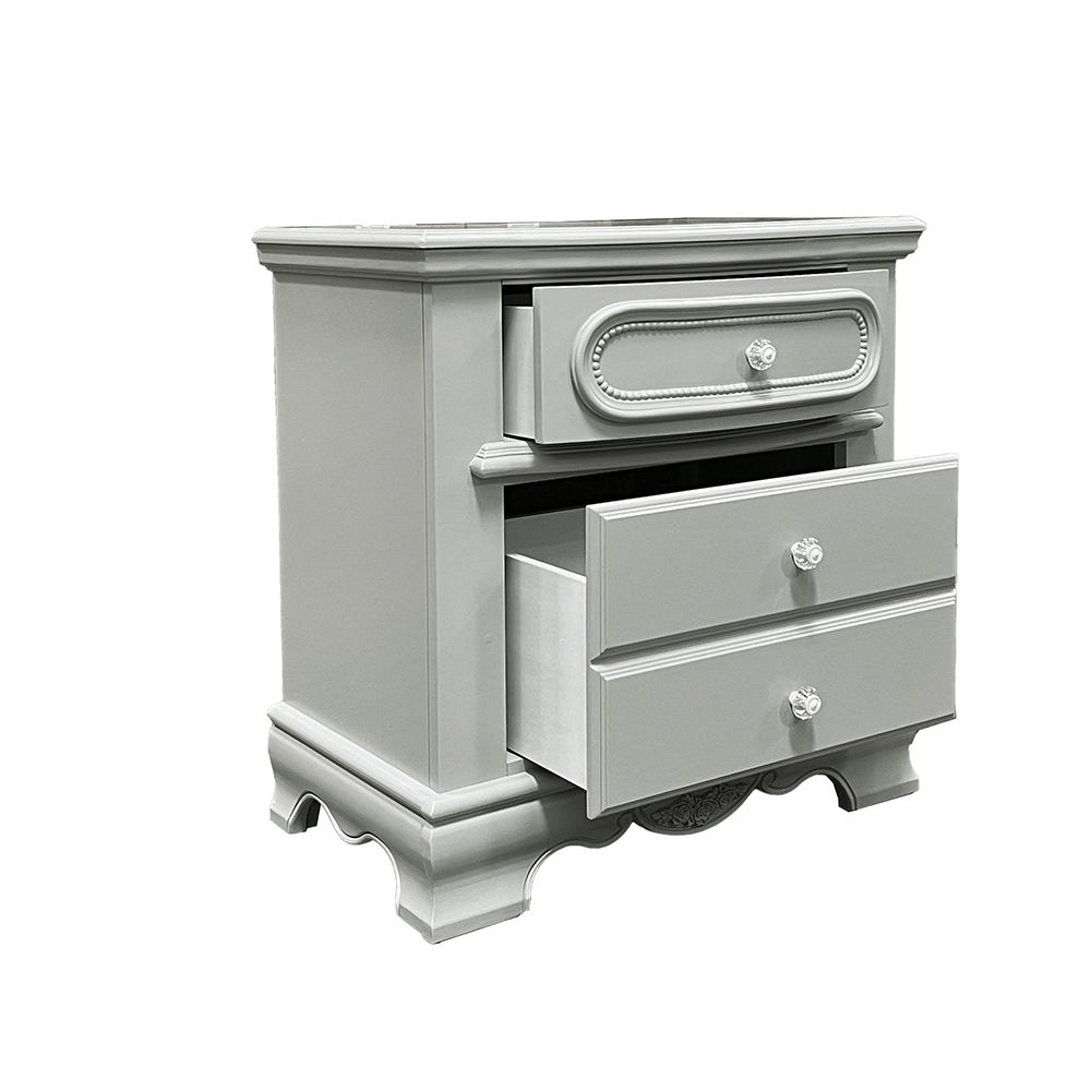 Flora - Nightstand - Gray, light gray, view 3
