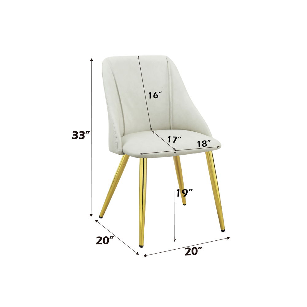 Gaines - Side Chair (Set of 2) - White Synthetic Leather, white, view 5