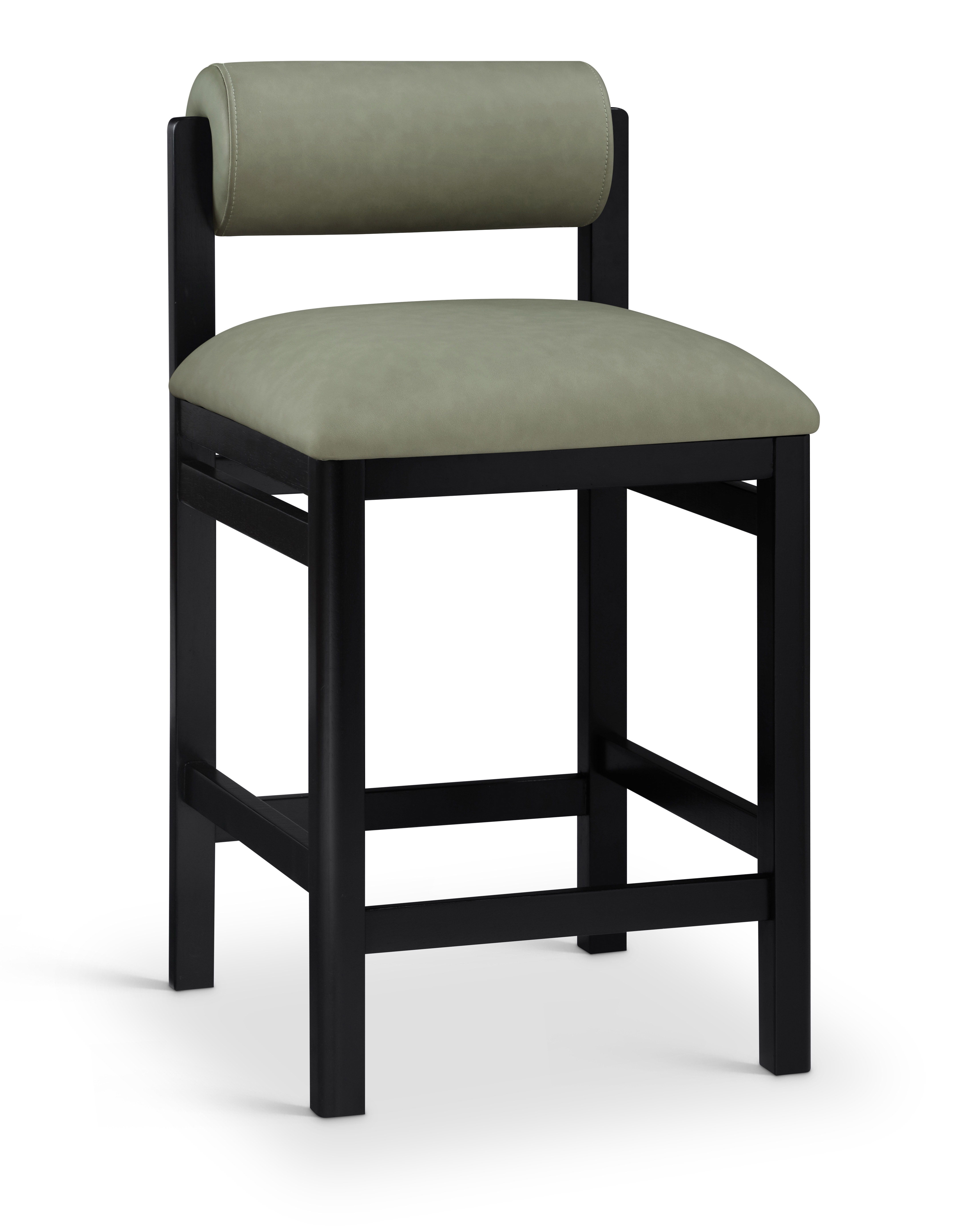 Roundhill - Vegan Leather Upholstered Counter Stool - Green