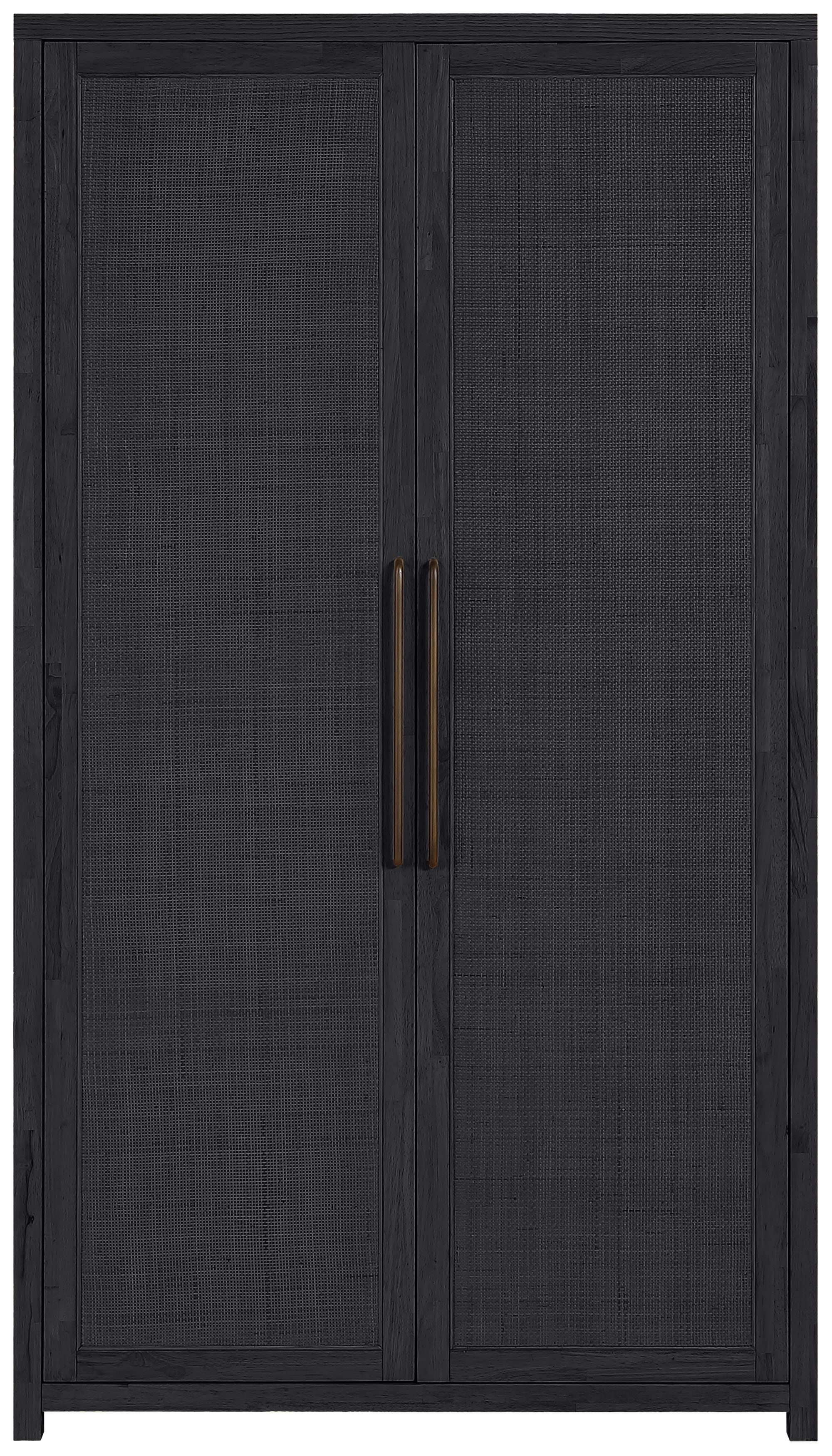 Vana - Solid Wood, Oak Veneer And Stainless Steel Storage Cabinet - Black