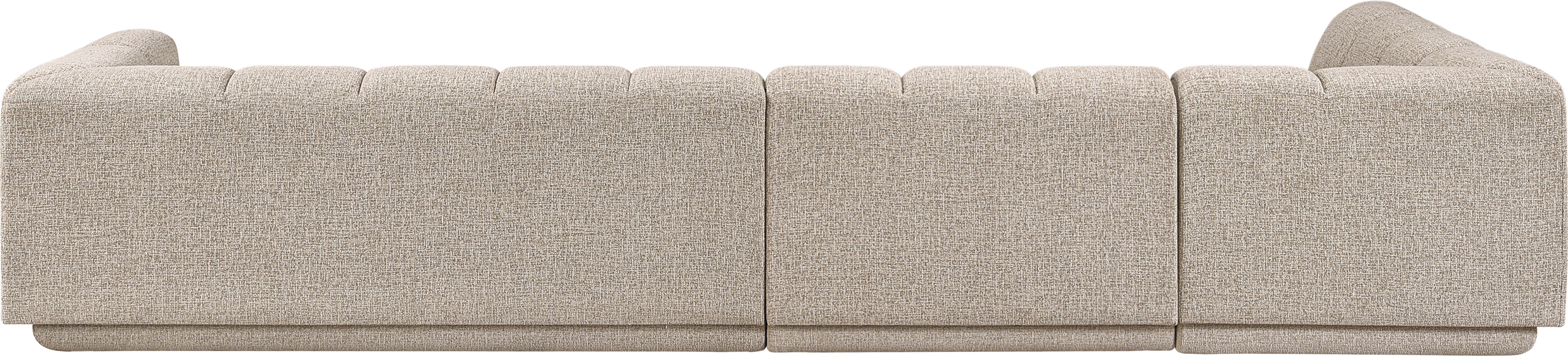 Modari - Fabric Upholstered 3 Piece LAF Modular Sectional - Beige
