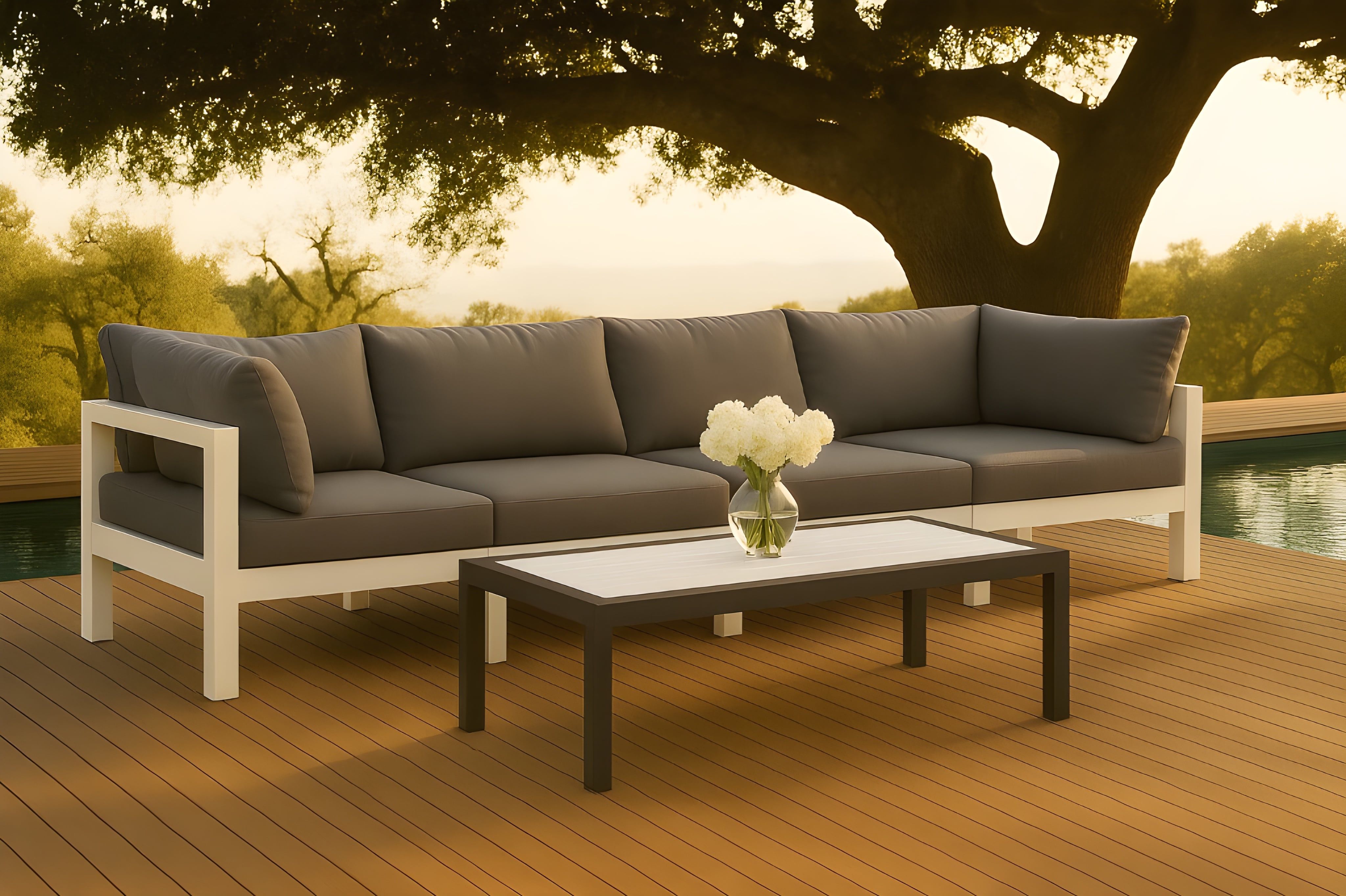 Nizuc - Outdoor Patio Coffee Table - White