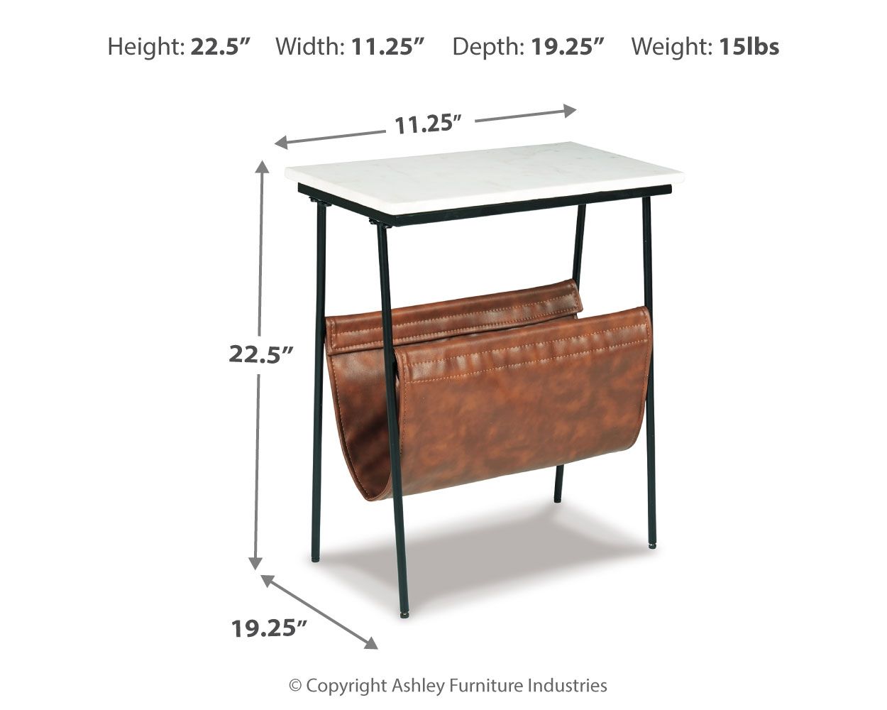 Ashley Furniture Etanbury - Accent Table - Brown / Black / White - Image 4