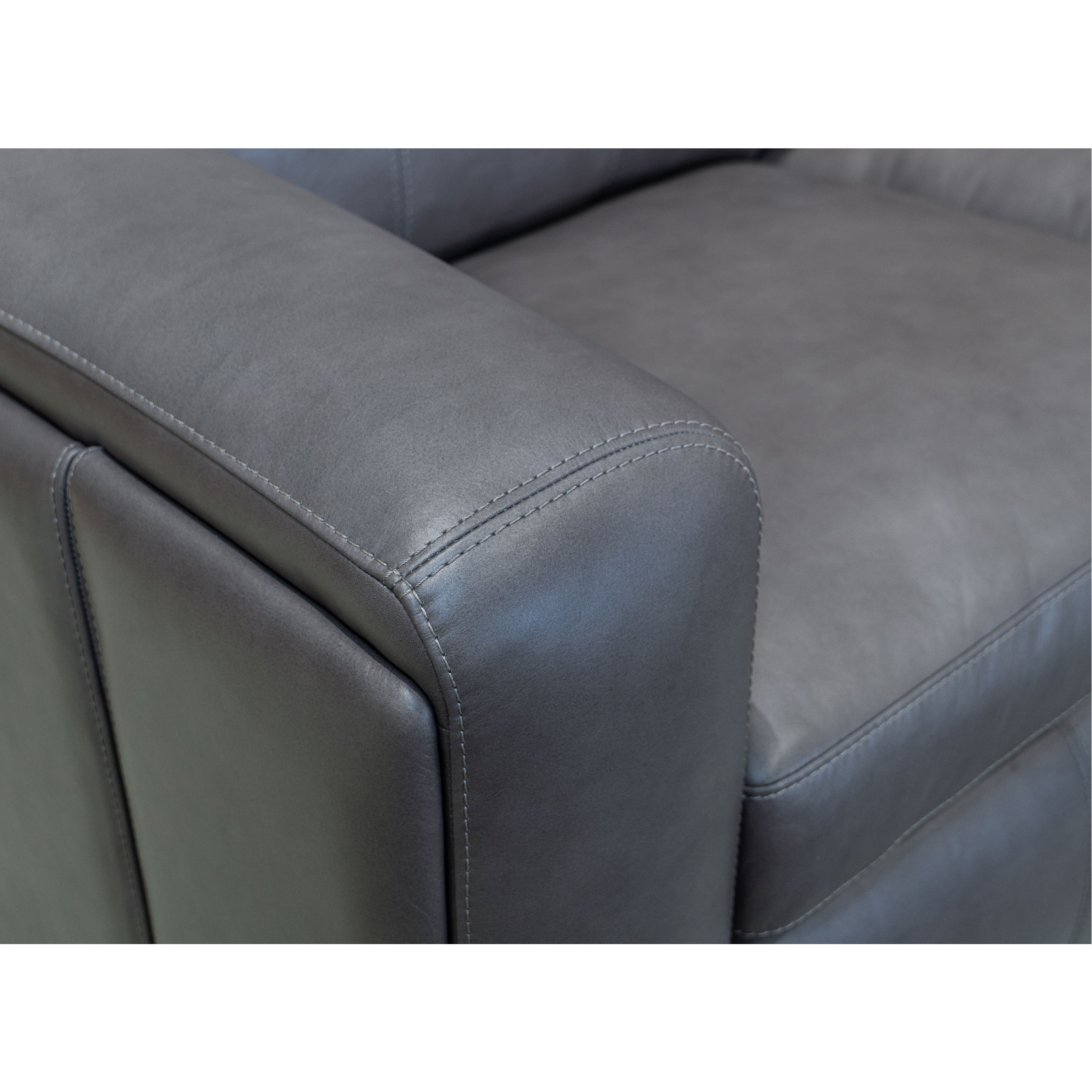 Wyatt - Power Reclining Sofa With Power Headrests & Lumbar - Gunmetal, dark gray, view 6