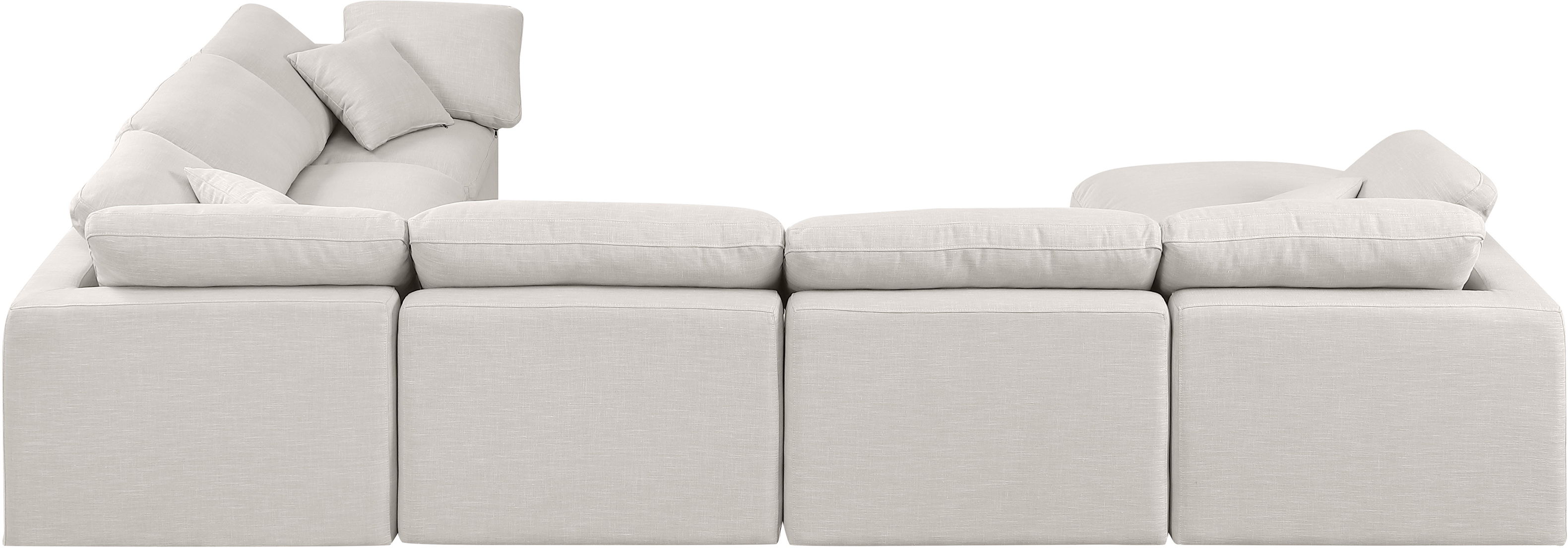 Indulge - Linen 7 Piece Modular Sectional - Cream
