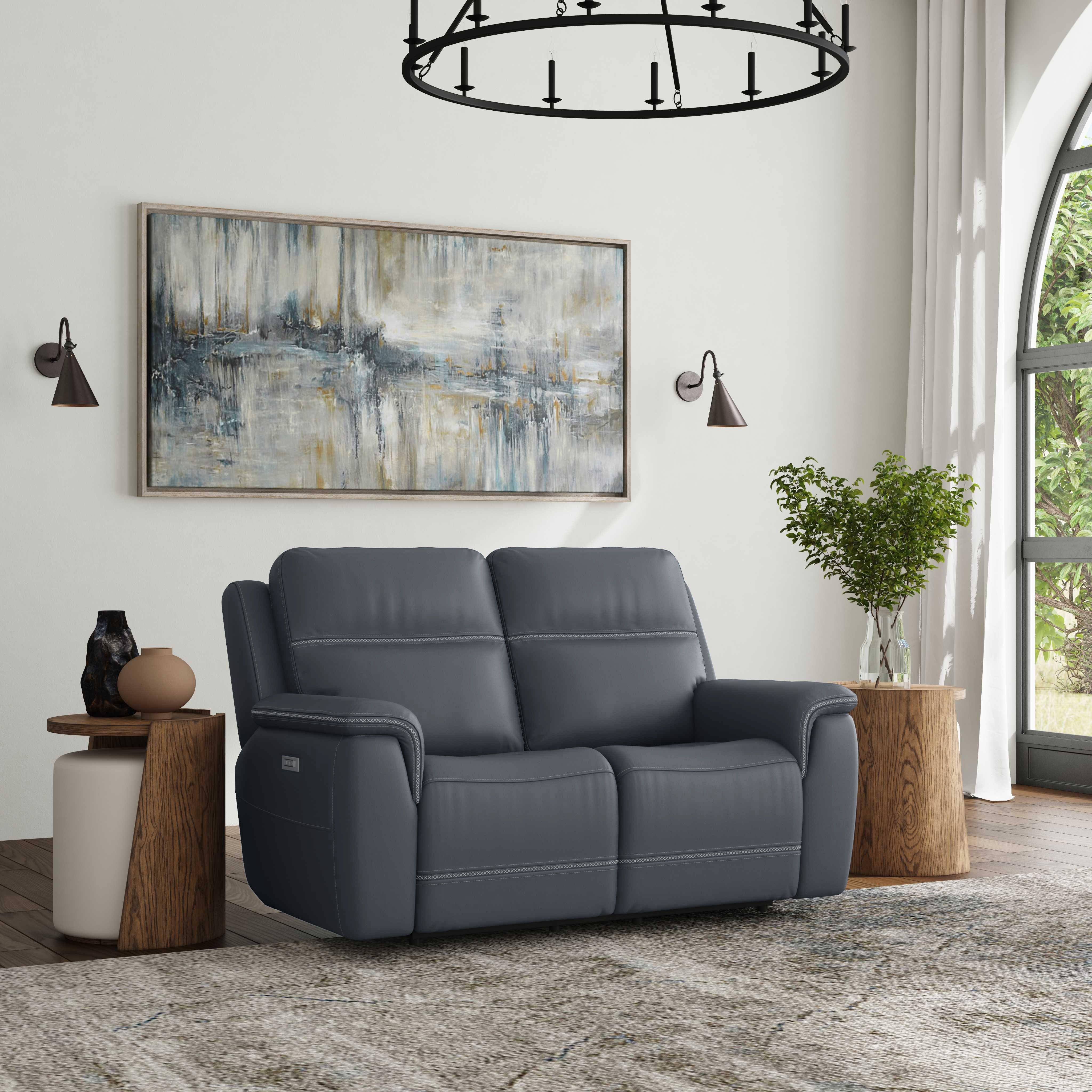 Sawyer - Power Reclining Loveseat With Power Headrests, Lumbar - Marine, dark gray, view 7