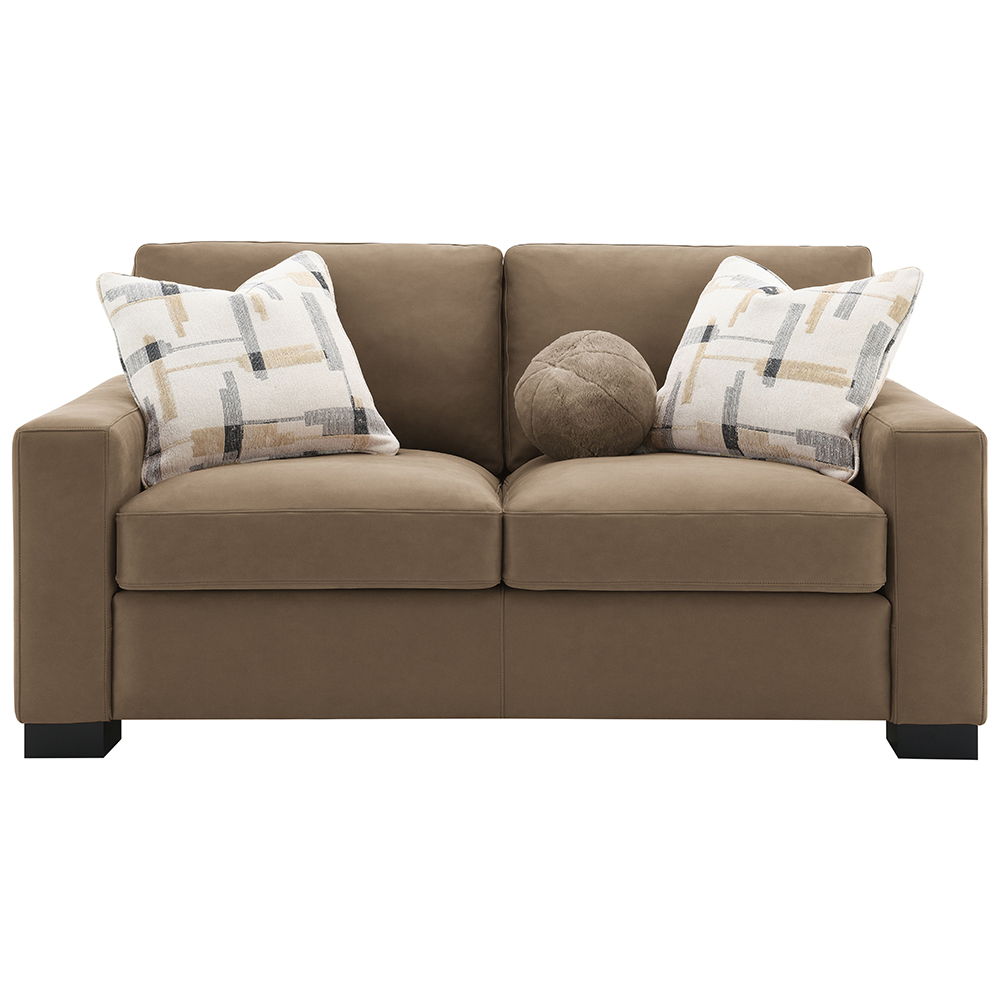 Darya - Loveseat With 3 Pillows - Brown Suede Fabric, light brown, view 7