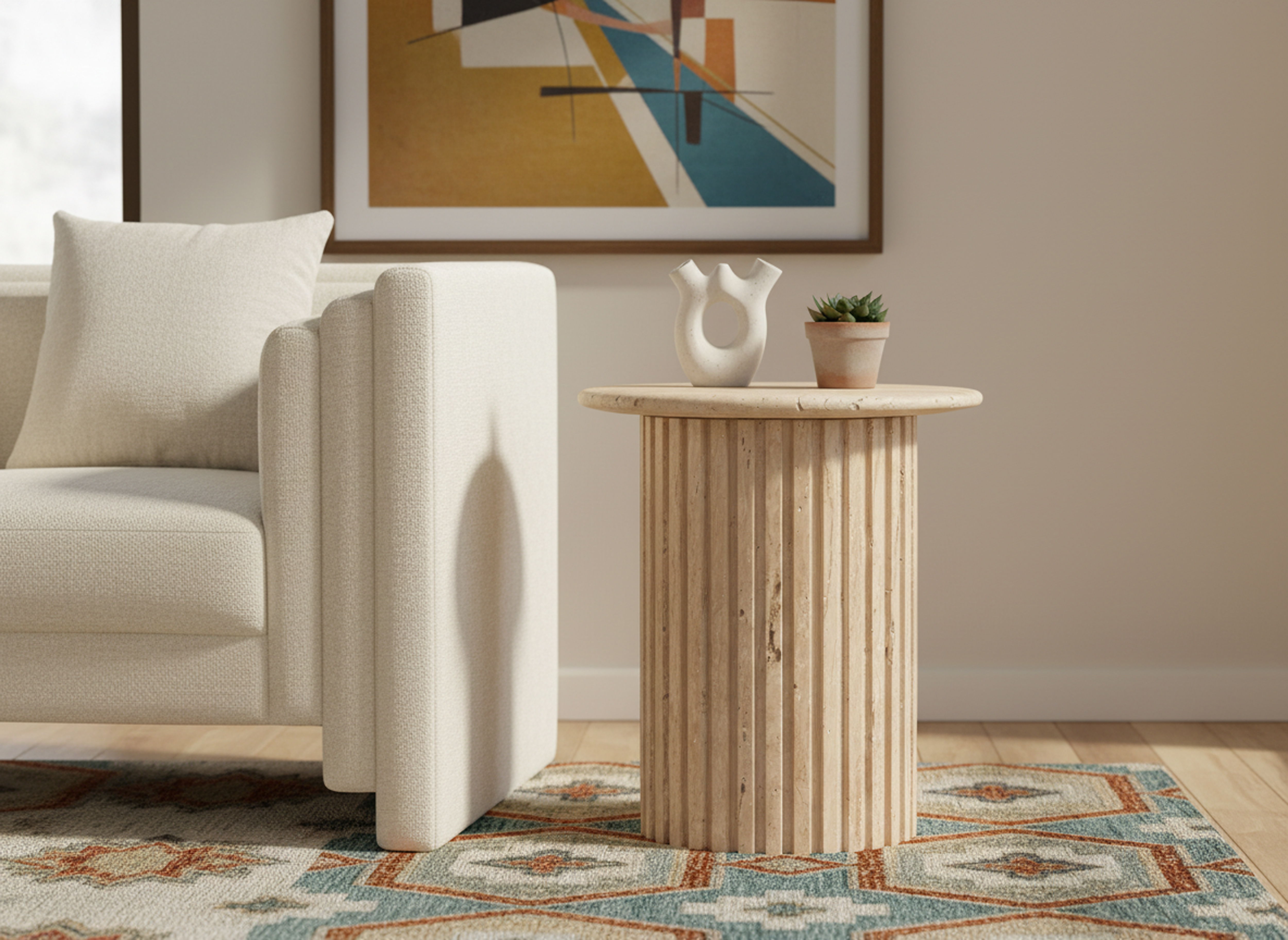 Genoa - End Table - Beige