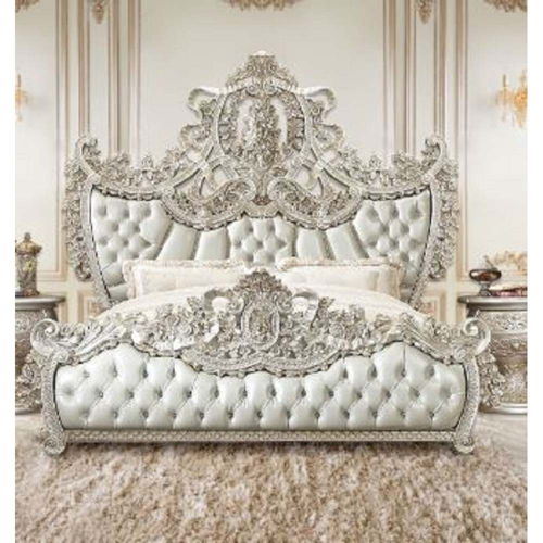 Sandoval - Eastern King Bed - Beige Synthetic Leather & Champagne, beige