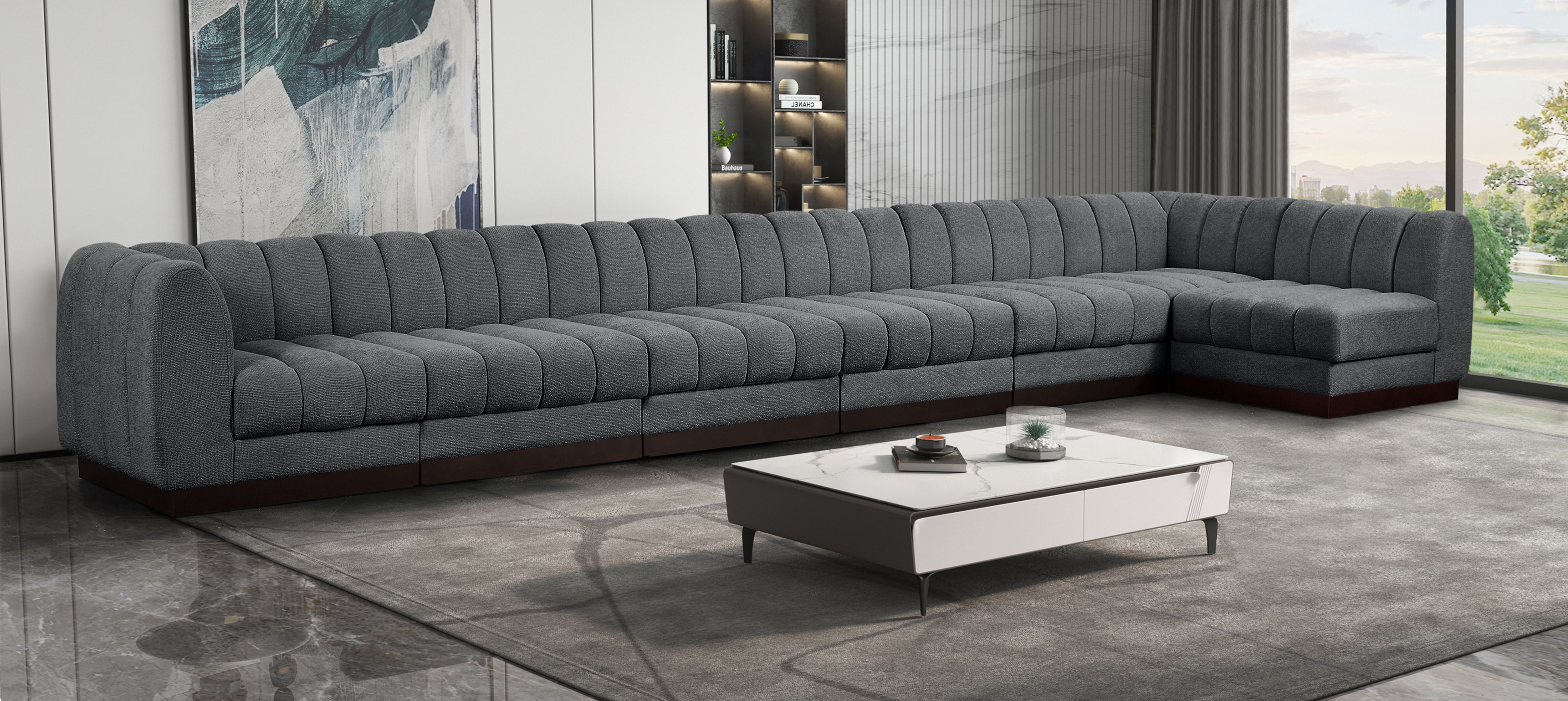 Quinn - 7 Piece Modular Sectional - Gray
