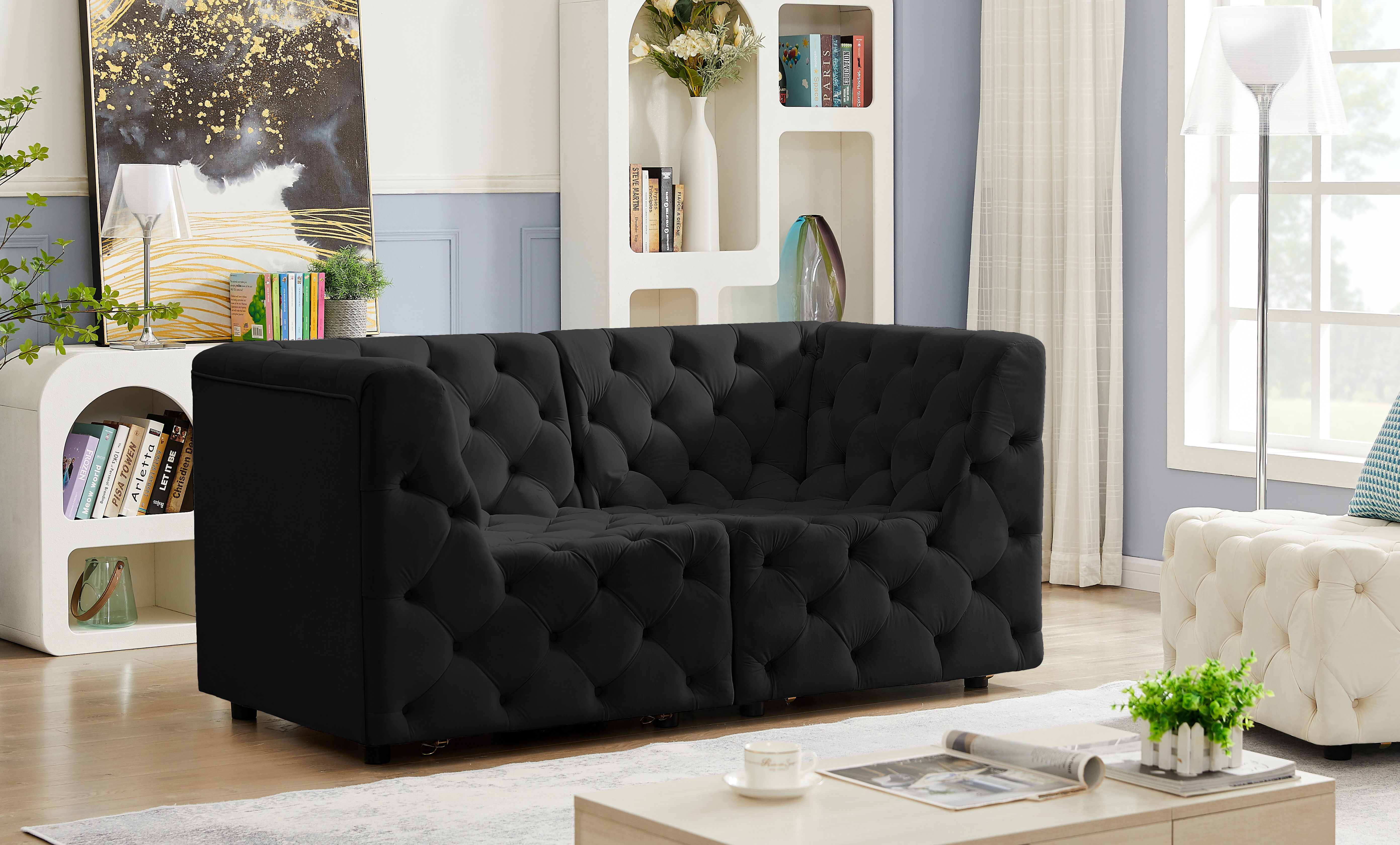 Tuft - 2 Piece Modular Sofa - Black