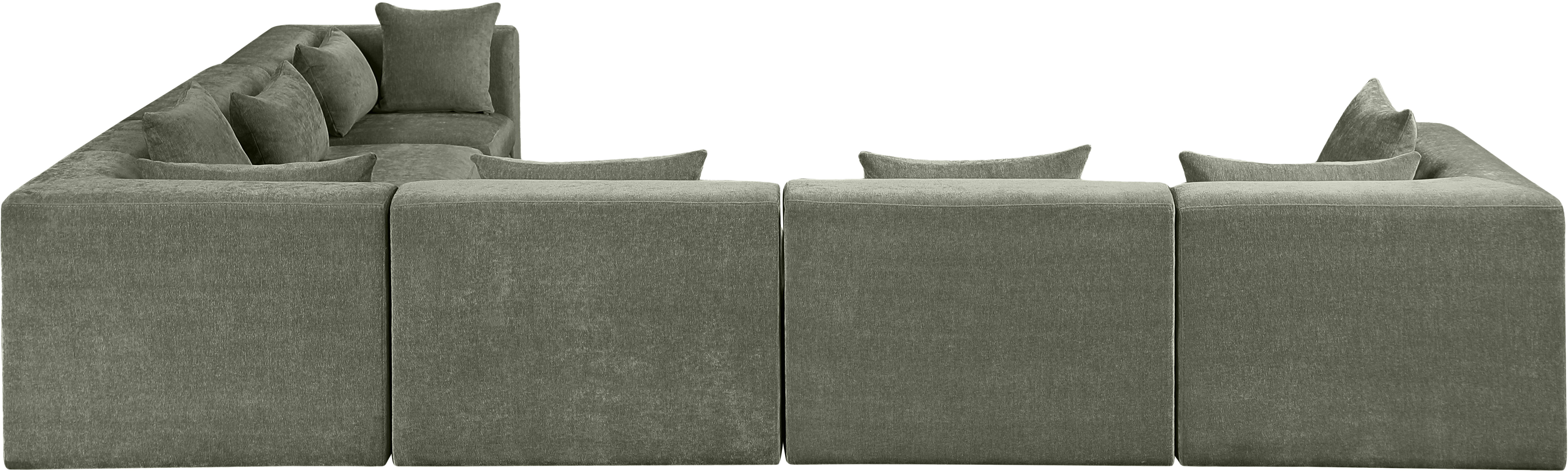 Stellar - 6 Piece 152" Upholstered Modular Sectional - Green