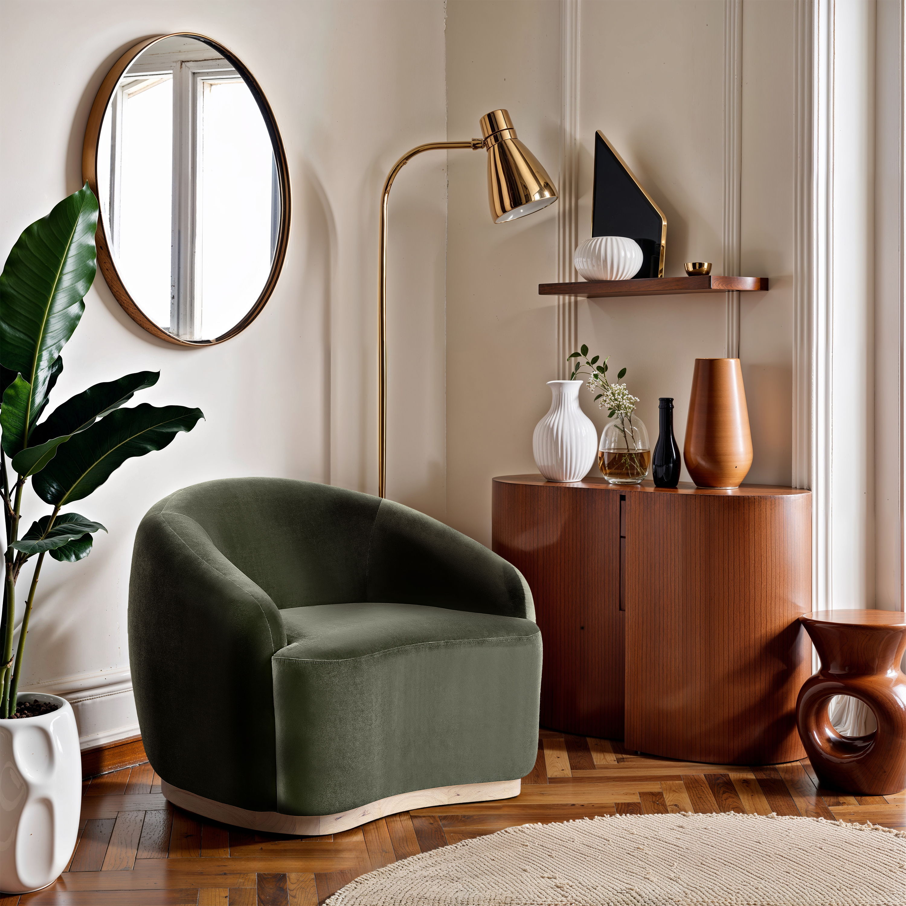 Gustavo - Velvet Upholstered Chair - Green