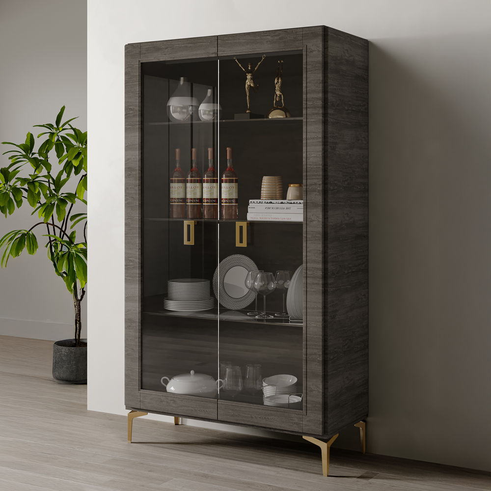 Venezia - Wine Cabinet - Gray, dark gray