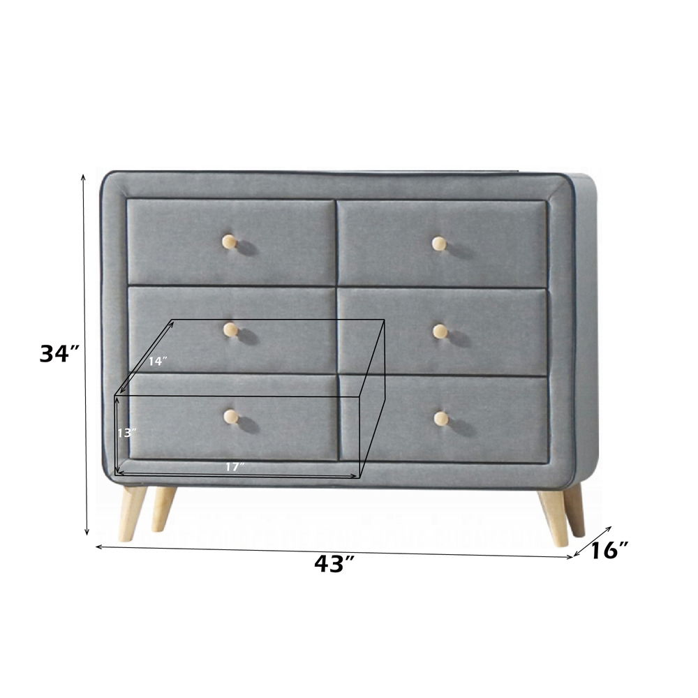 Valda - Dresser - Light Gray Fabric, gray, view 3