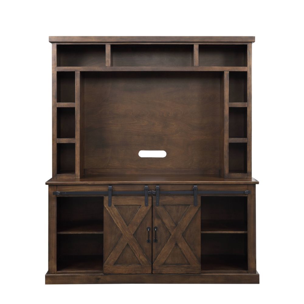 Aksel - Entertainment Center (Include 91617Fir) - Walnut, dark brown, view 2
