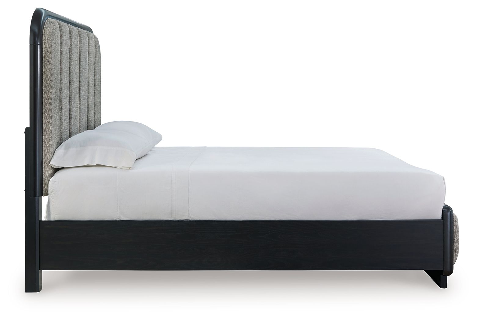 Ashley Furniture Rowanbeck - Queen Upholstered Panel Bed - Gray / Black - Image 8