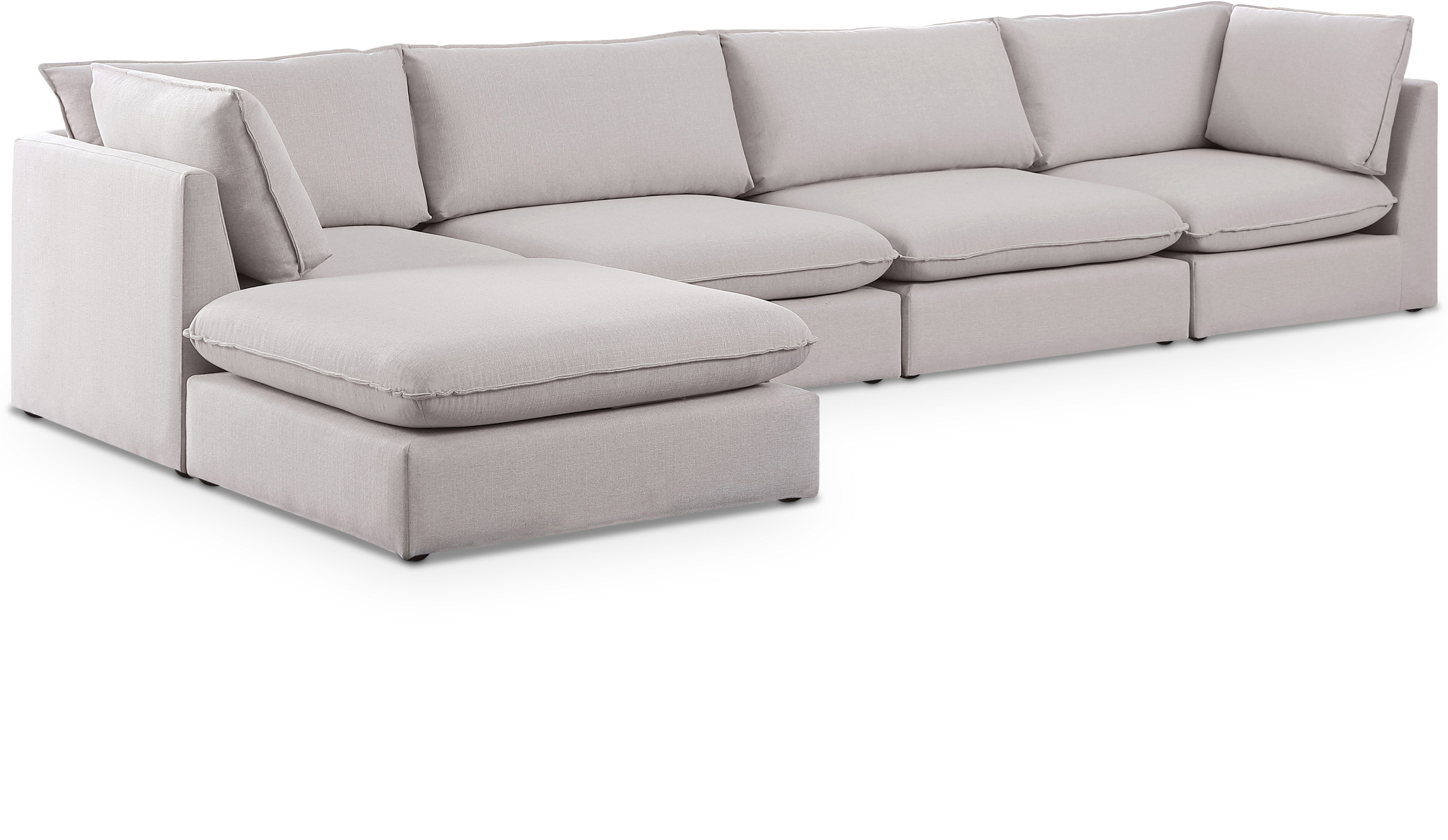 Mackenzie - 5 Piece Modular Sectional With Chaise - Beige