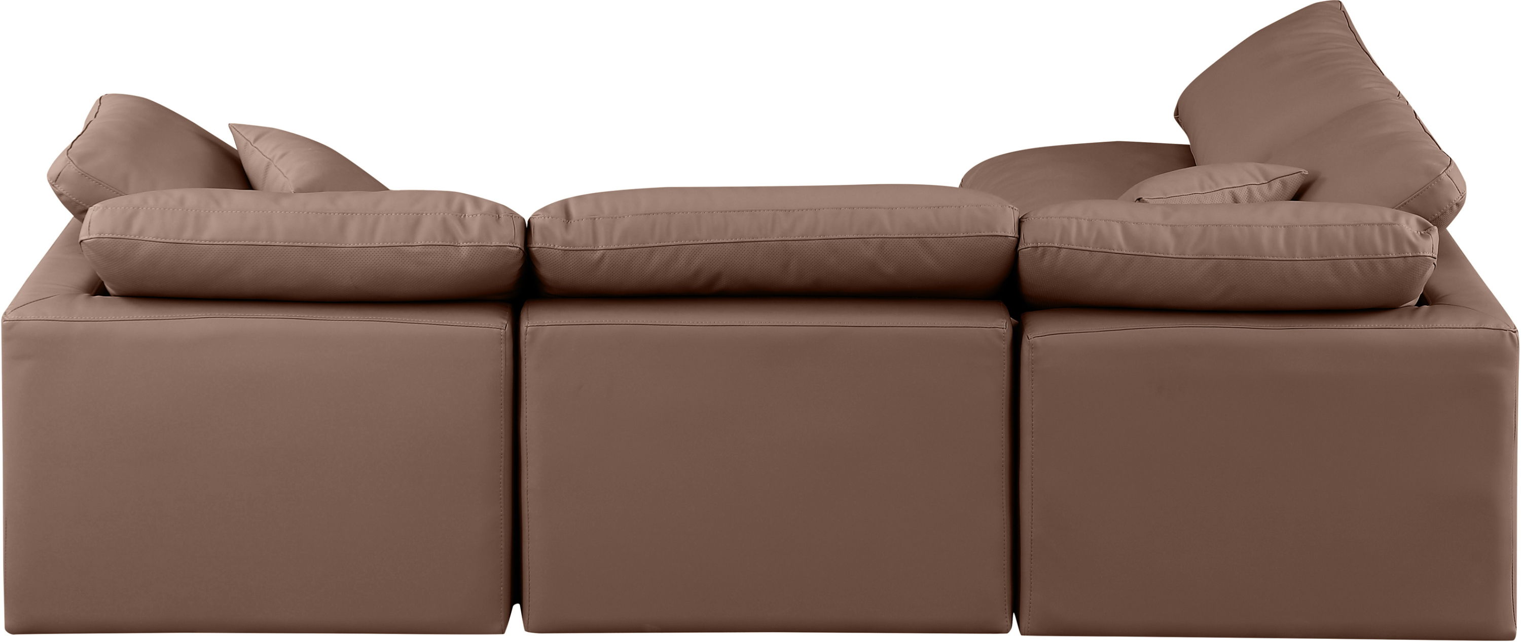 Indulge - Faux Leather 4 Piece Modular Sectional - Brown