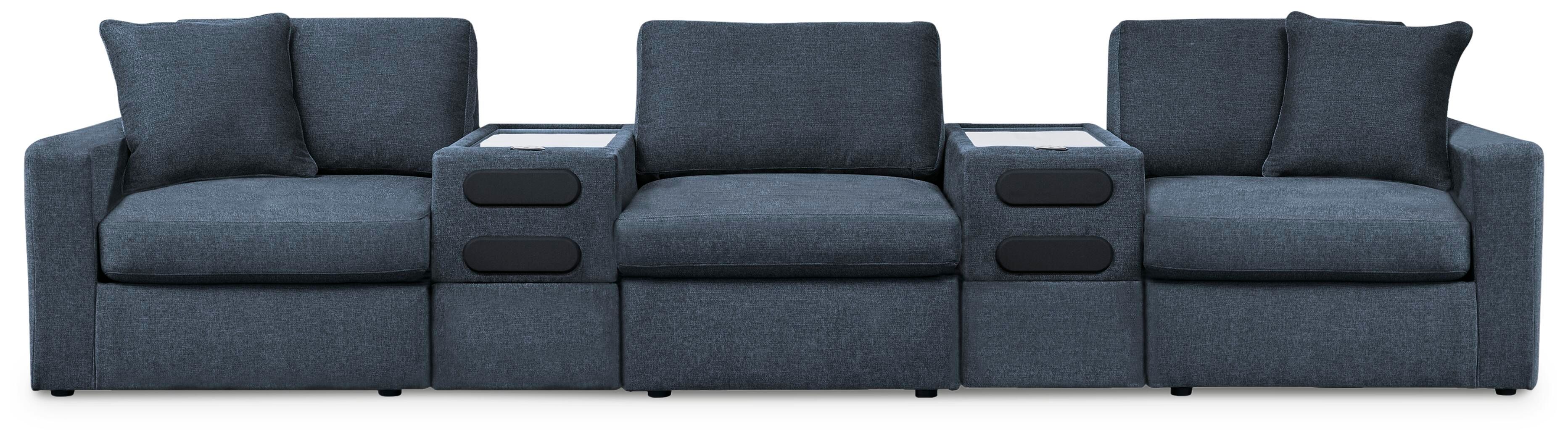 Modmax – 5-Piece Sectional With 2 Audio System Consoles – Ink