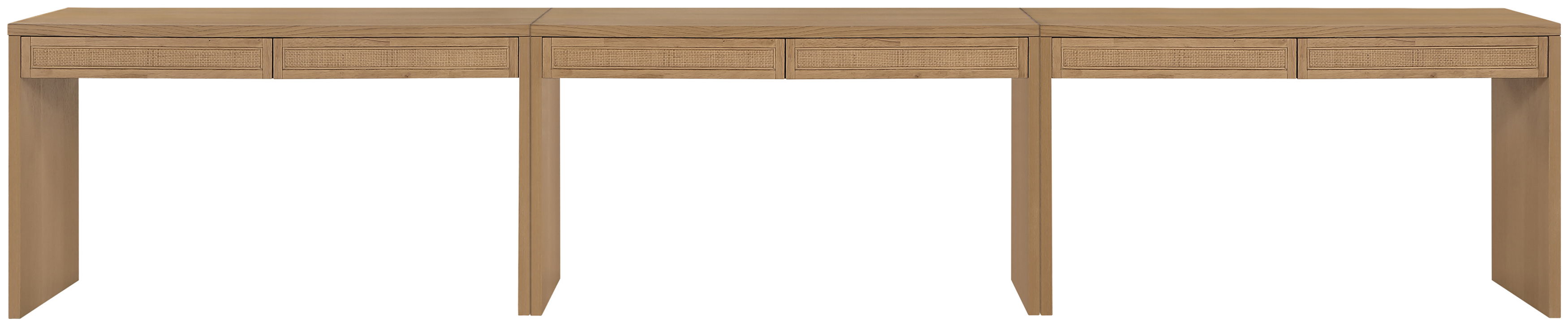 Avro - Solid Wood And Oak Veneer 3 Piece Desk - Natural