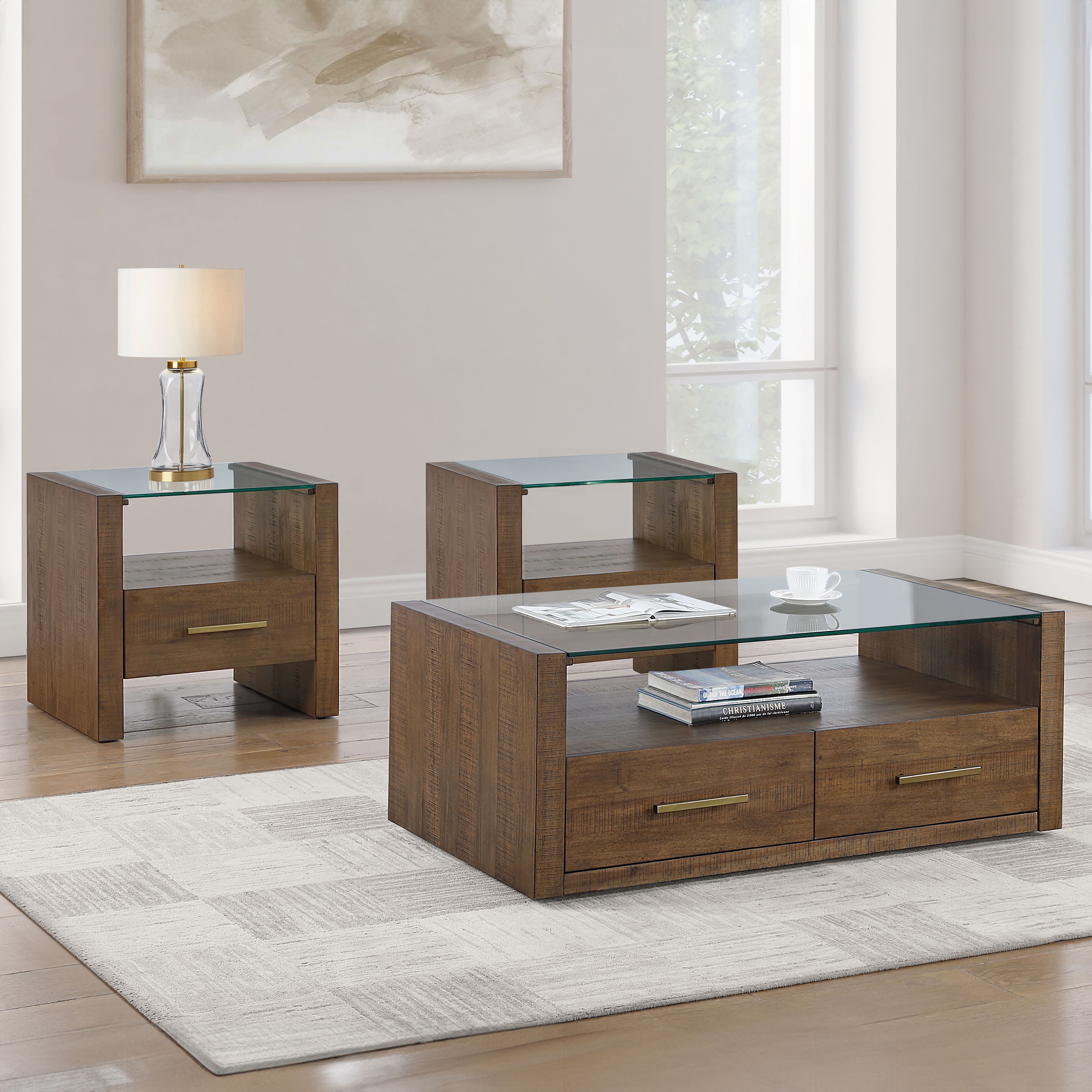 Garland - 3 Piece Table Set - Brown