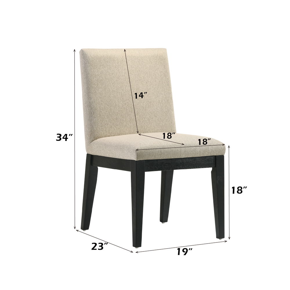 Froja - Side Chair (Set of 2) - Beige Fabric & Black, beige, view 5