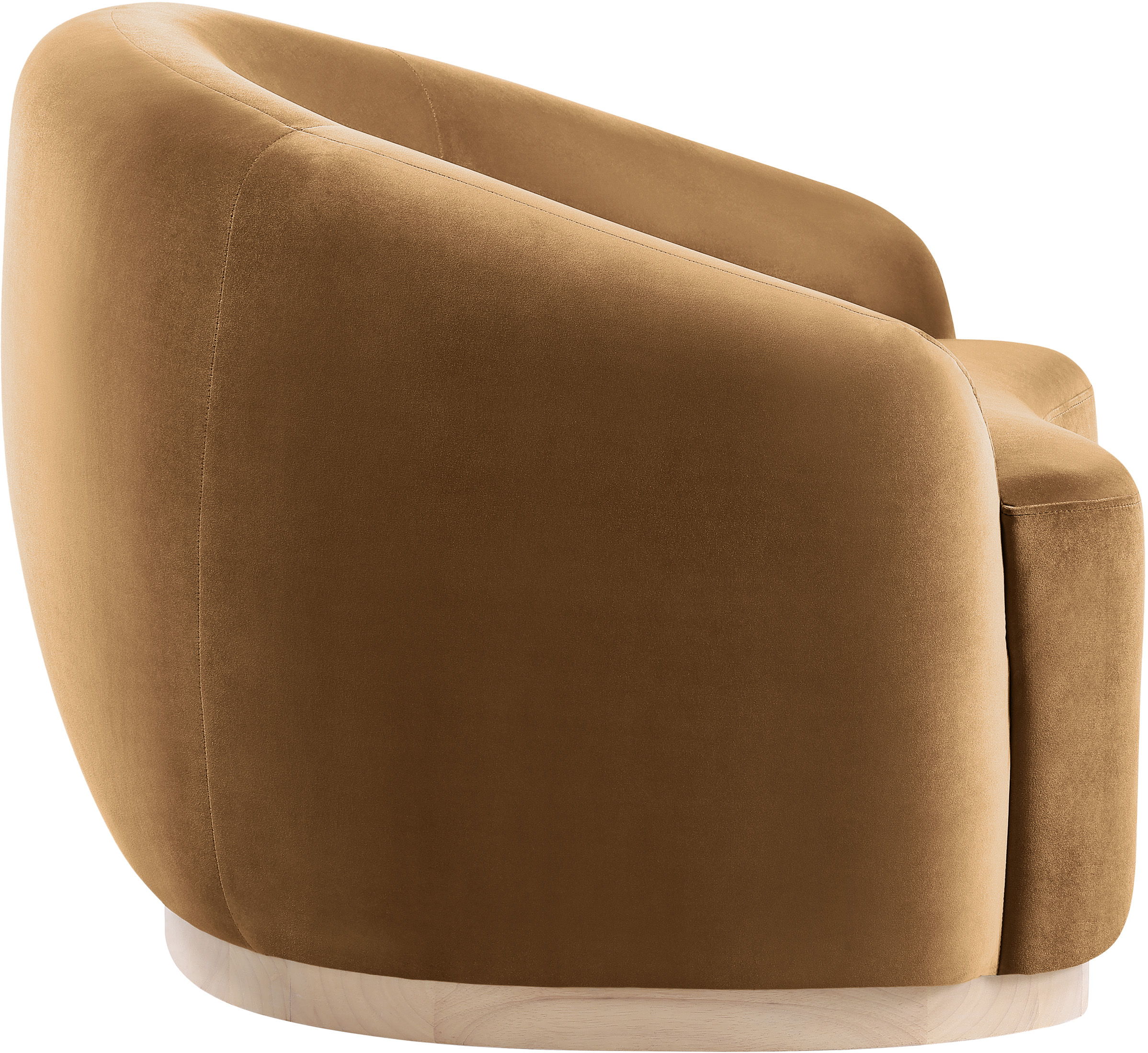 Gustavo - Velvet Upholstered Chair - Saddle
