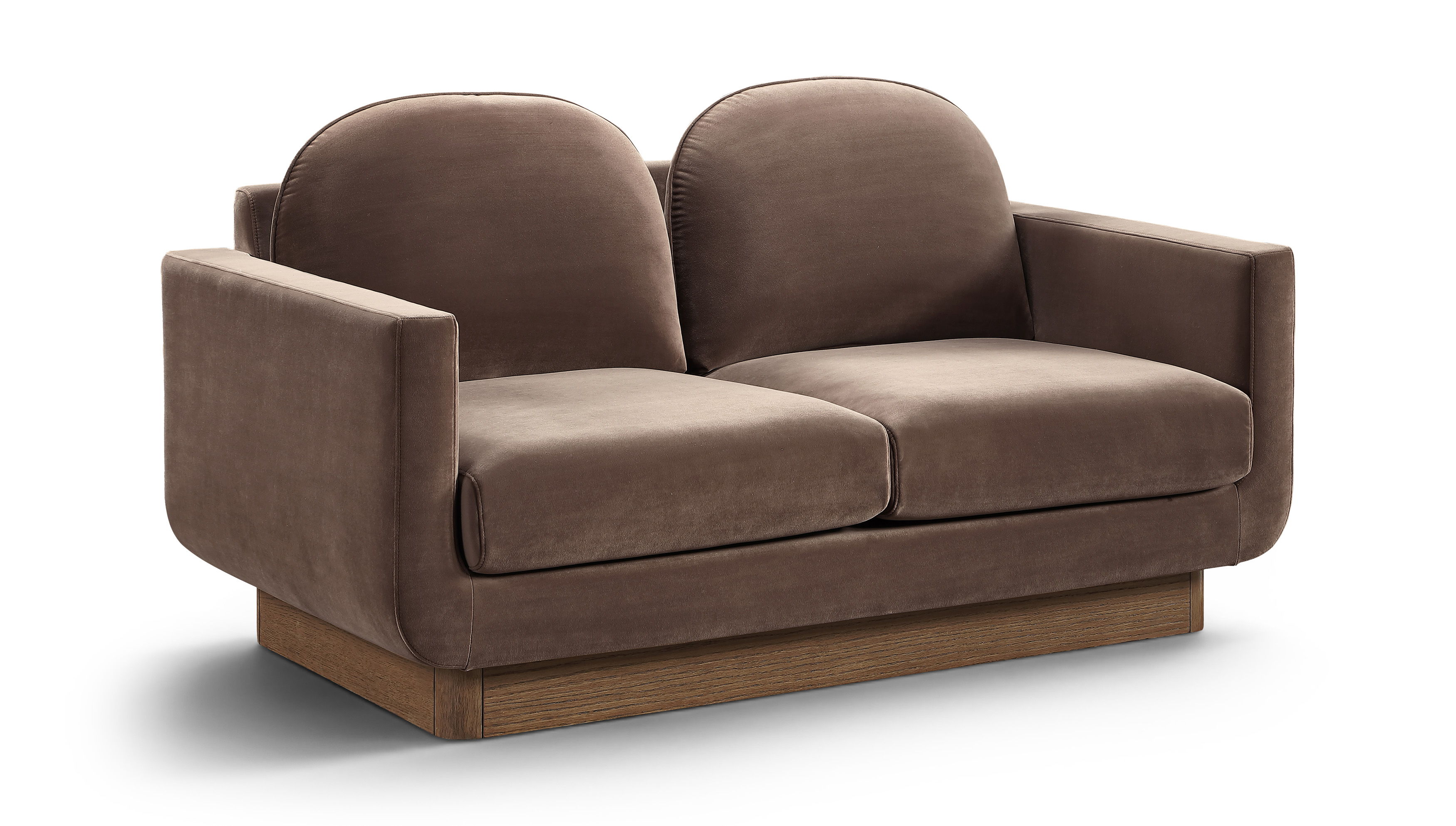 Diviento - Velvet Performance Fabric Upholstered Loveseat - Brown