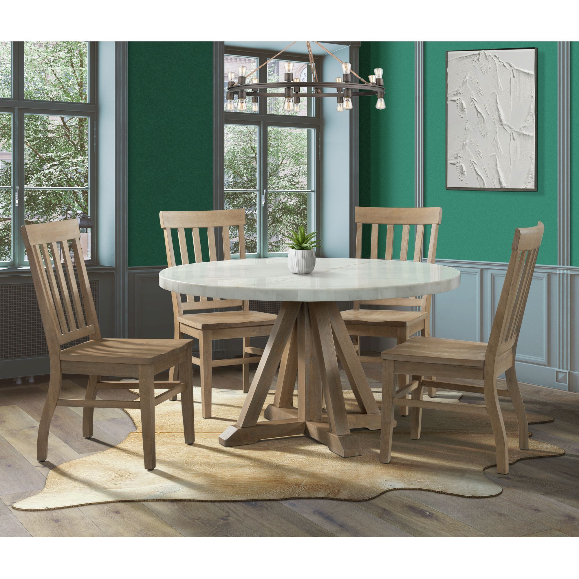 Lakeview - Round 5 Piece Dining Set (Table & Four Chairs) - White