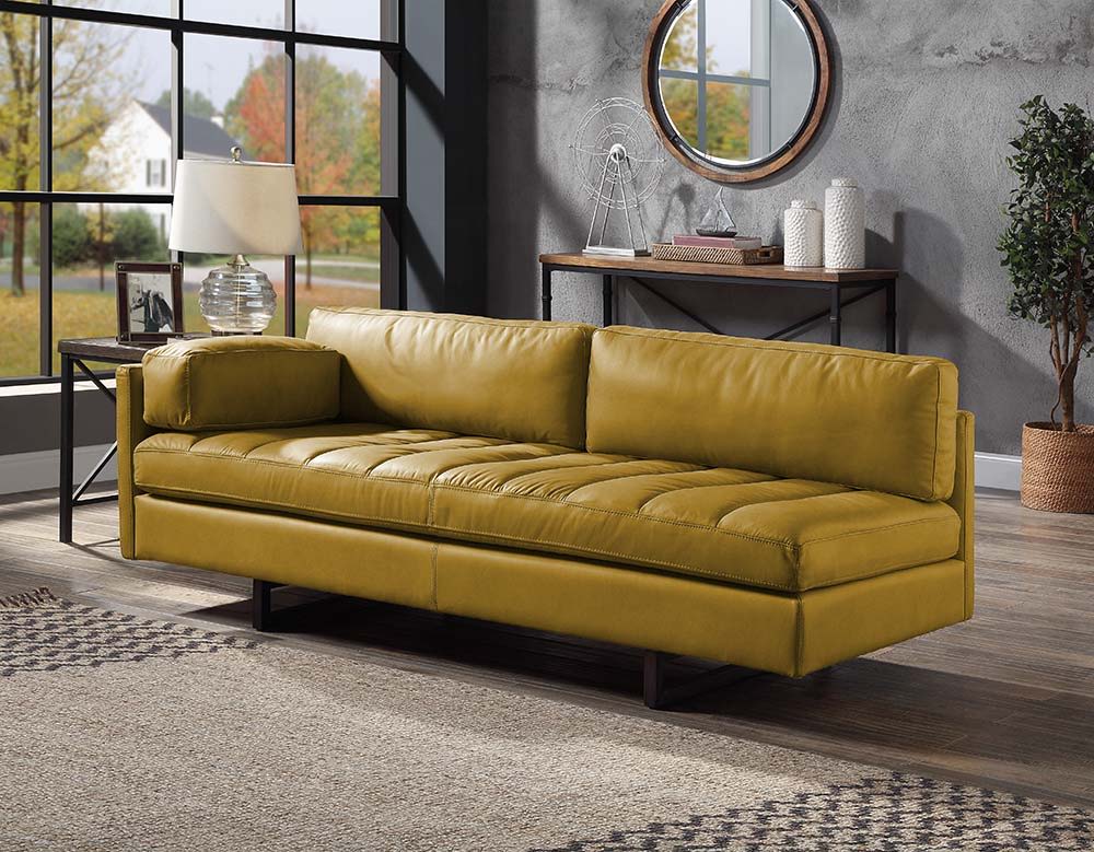Radia - Sofa With Pillow - Turmeric Top Grain Leather, light brown, view 7