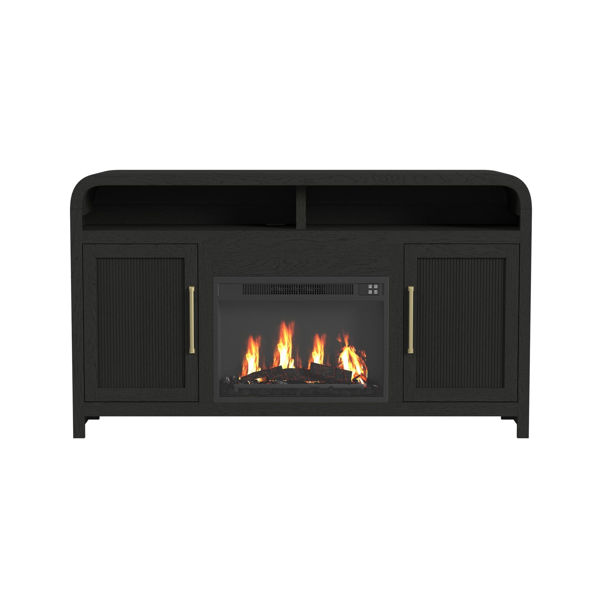 Ridgemont - Complete Fireplace Cabinet (Single Pack) - Black