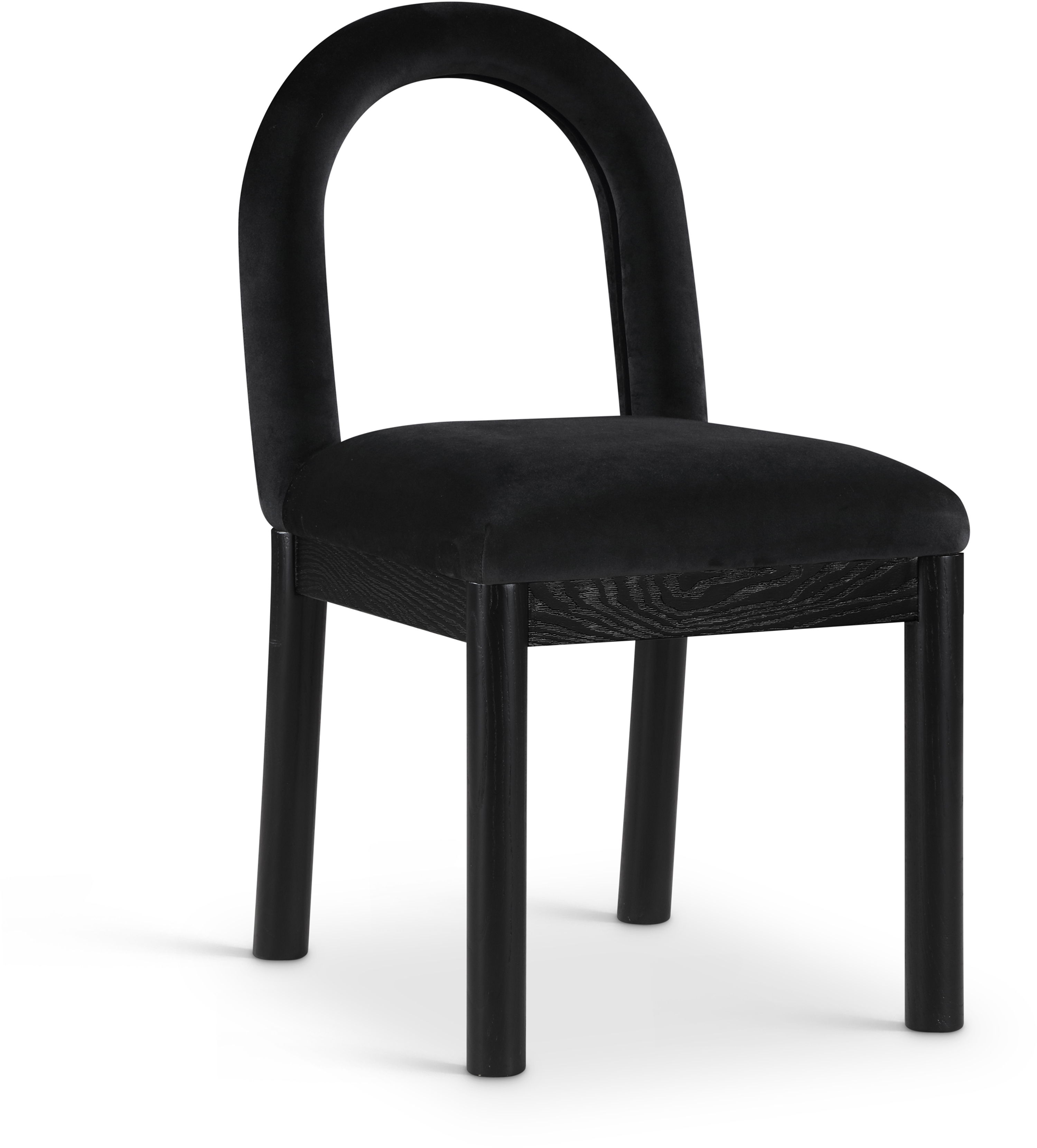 Conrad - Velvet Dining Chair With Black Legs - Black