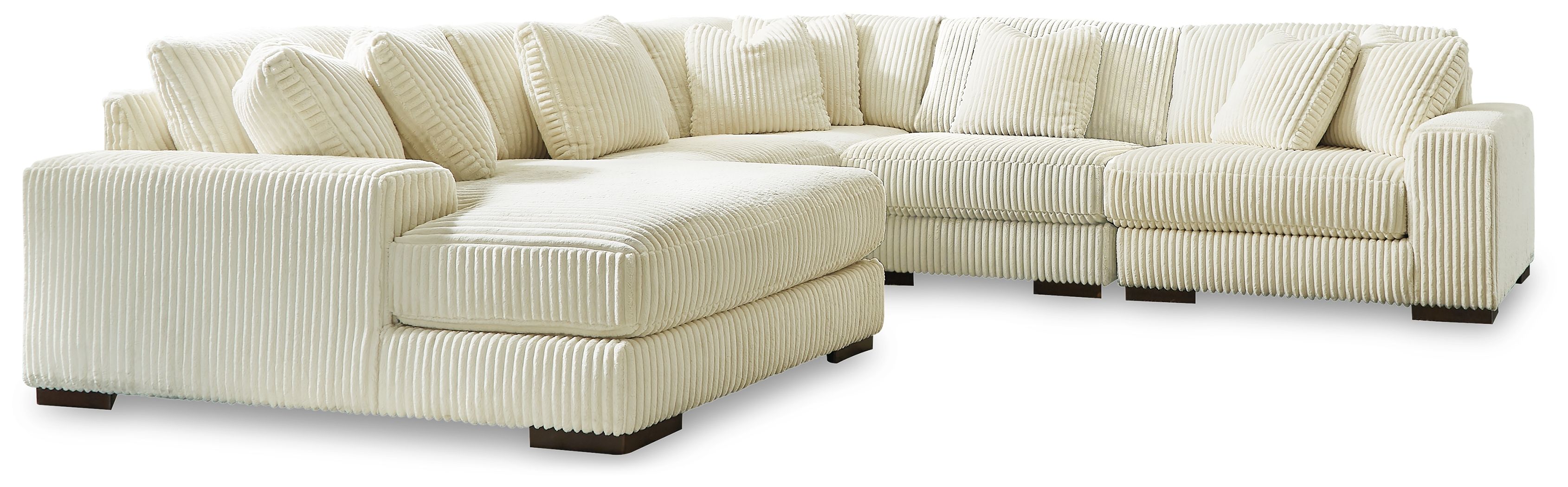 Lindyn Ivory Left Arm Facing Corner Chaise 5 Pc Sectional New Lots Furniture Online Store