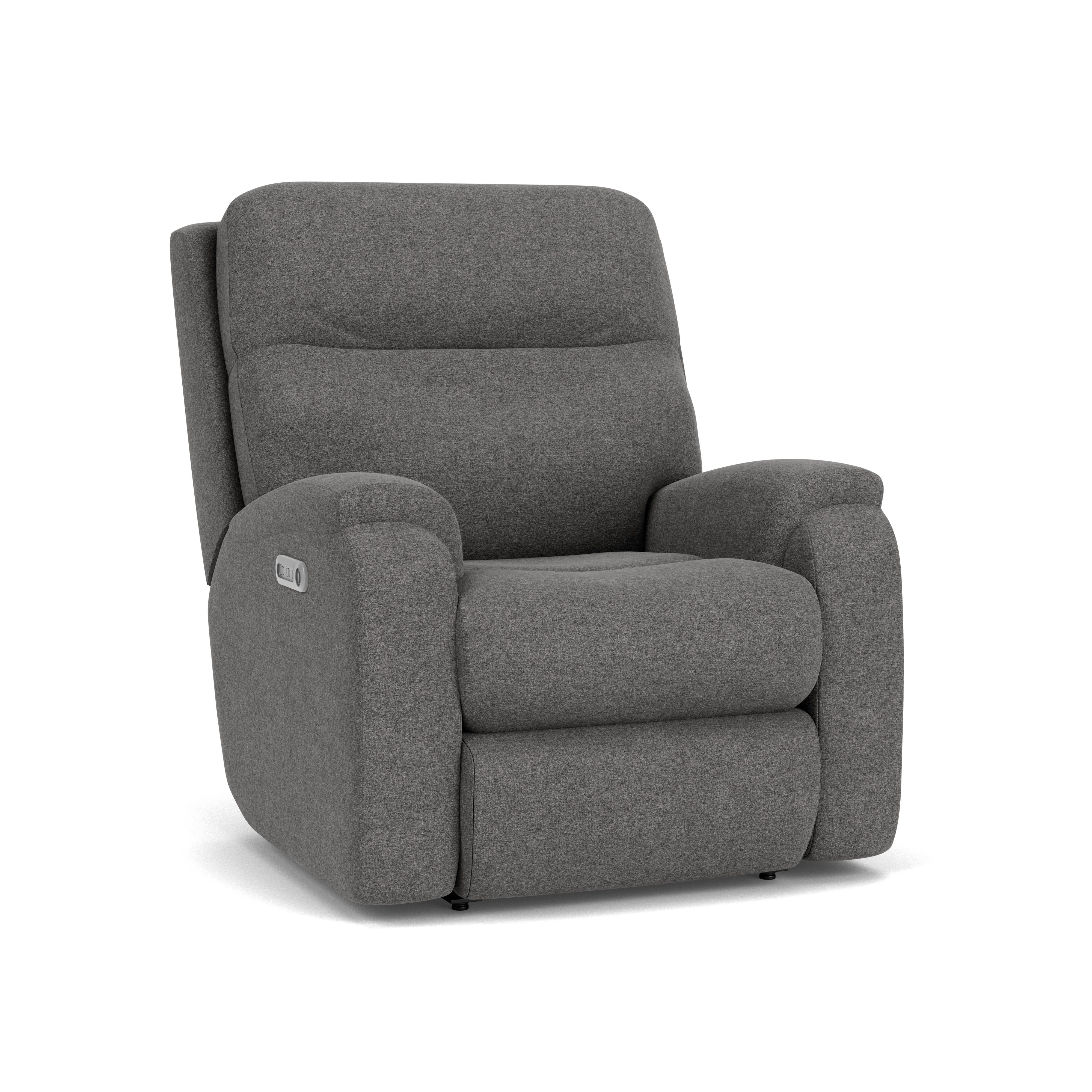 Penn - Transitional Fabric Power Rocking Recliner With Power Headrest & Lumbar, dark gray