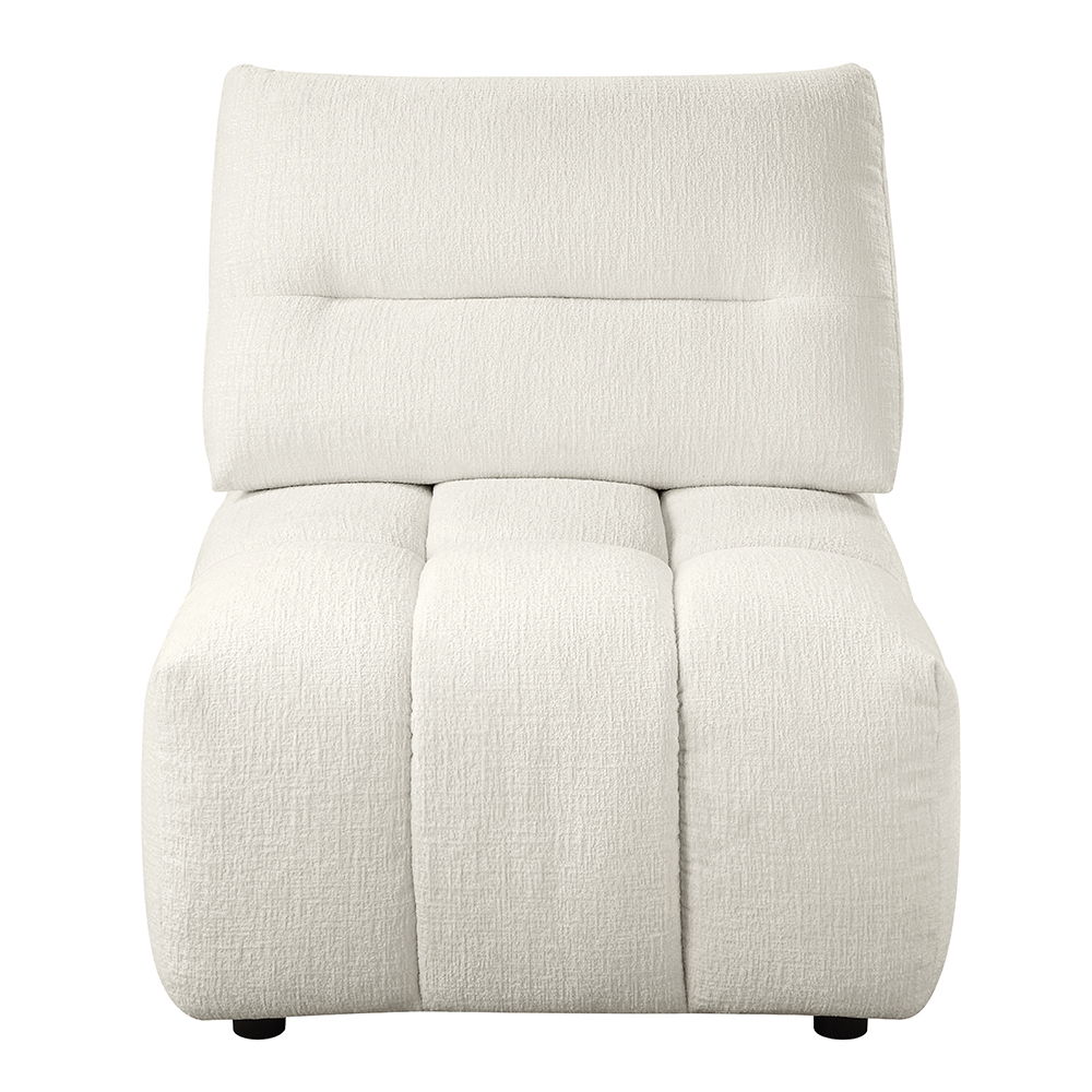 Loanna - Modular Armless Chair - Beige Linen, white, view 2