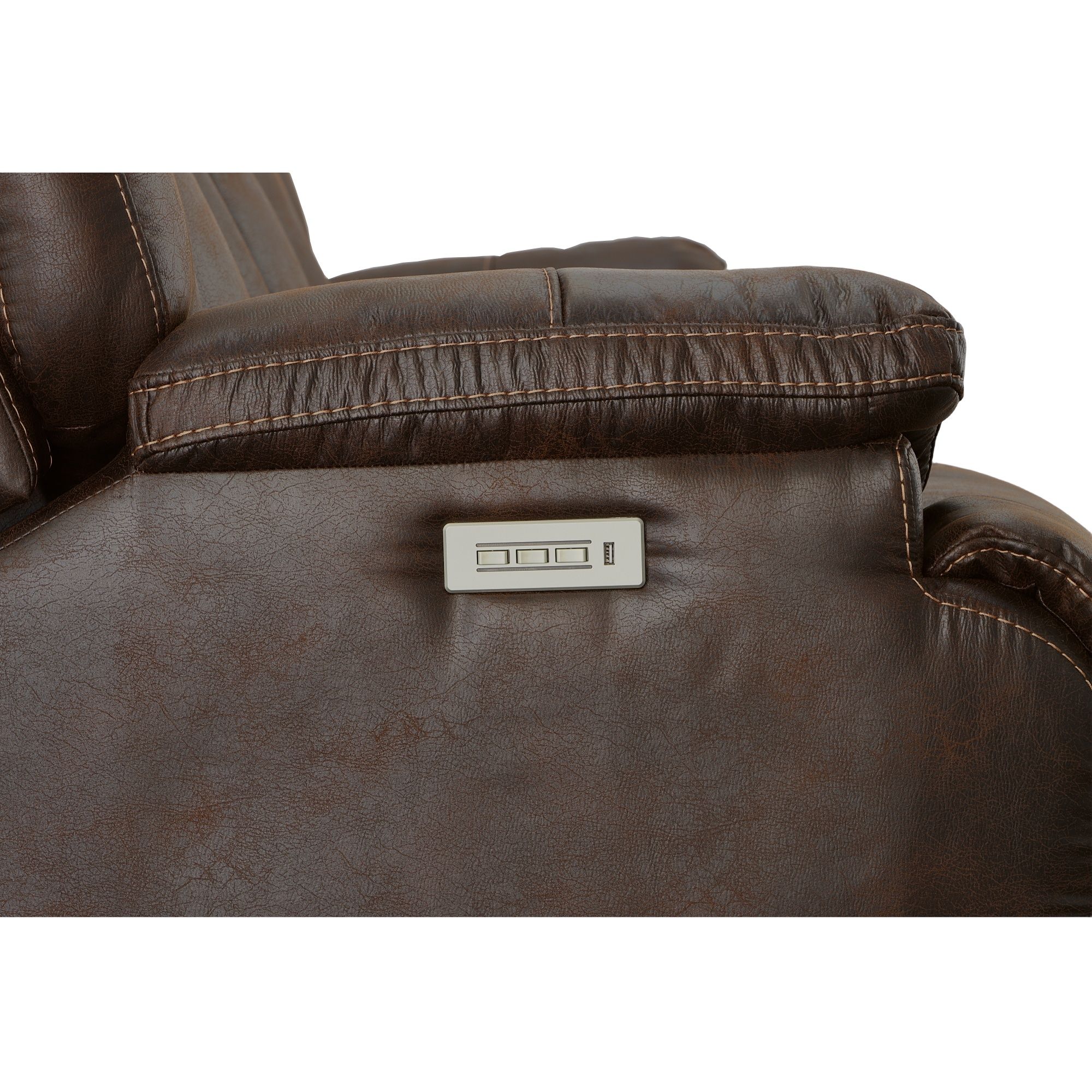 Clive - Power Reclining Loveseat With Power Headrests & Lumbar - Clove, dark brown, view 5