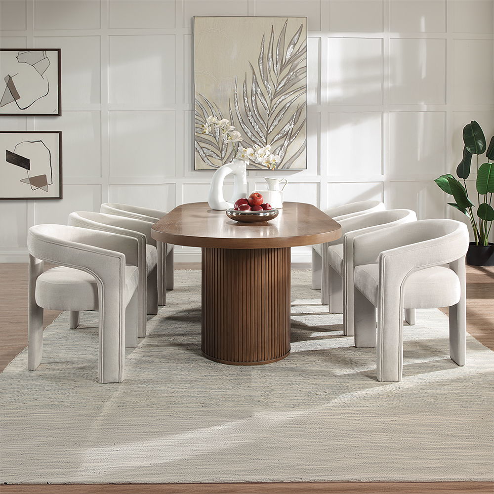 Gamarya - Dining Table - Dark Oak, light brown, view 6