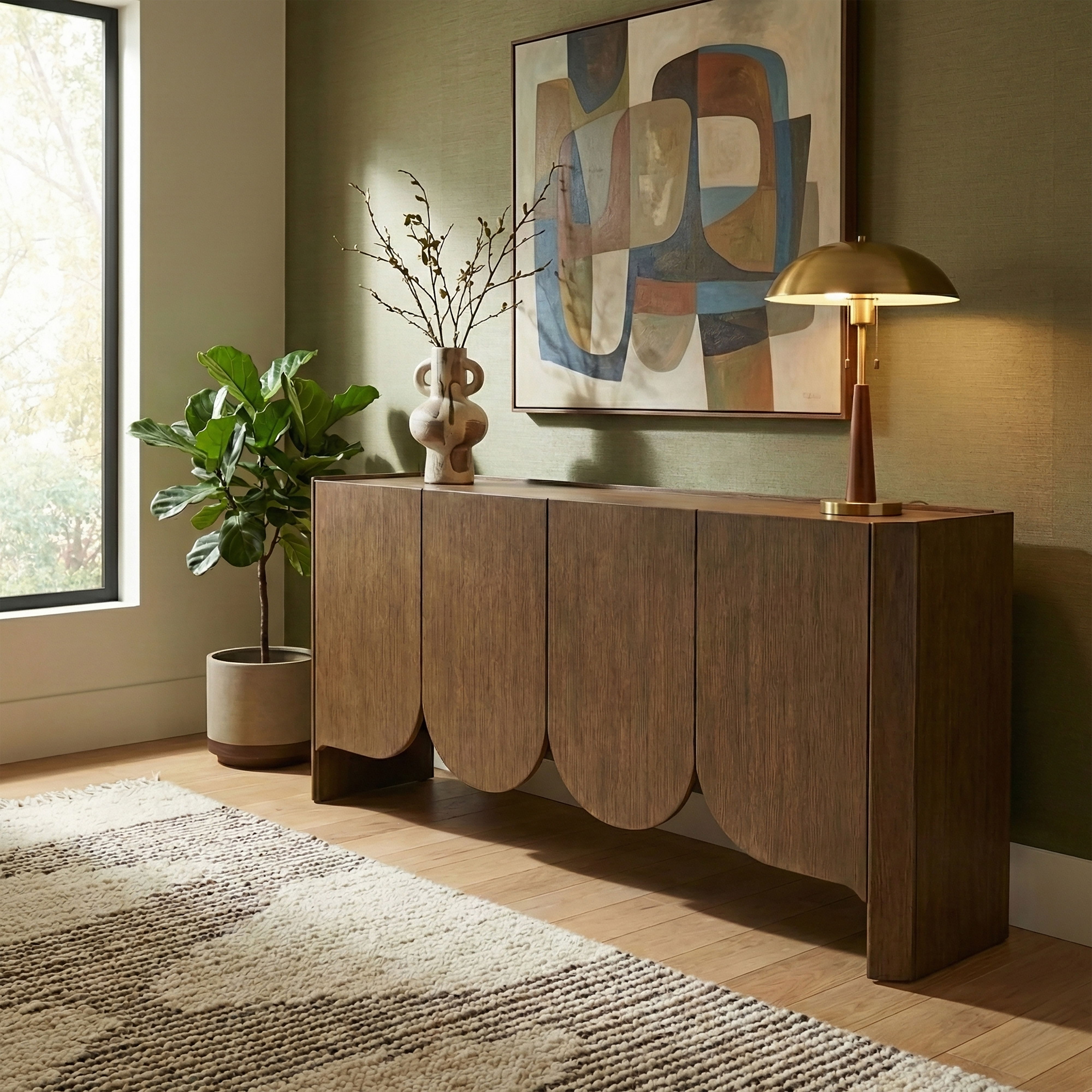 Ember - Solid Wood Sideboard/Buffet - Brown