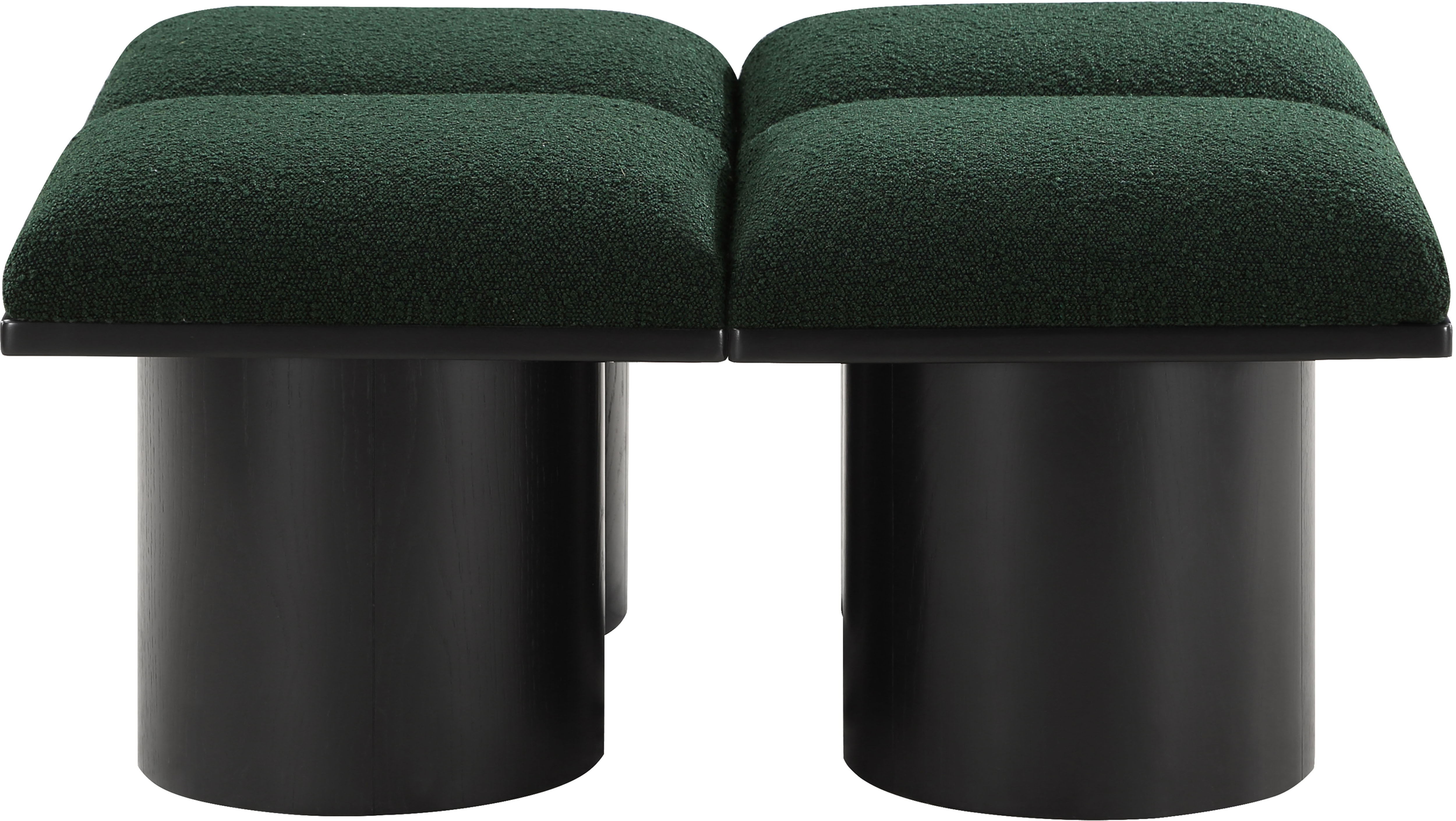 Pavilion - 36" 4 Piece Modular Bench With Black Base - Green