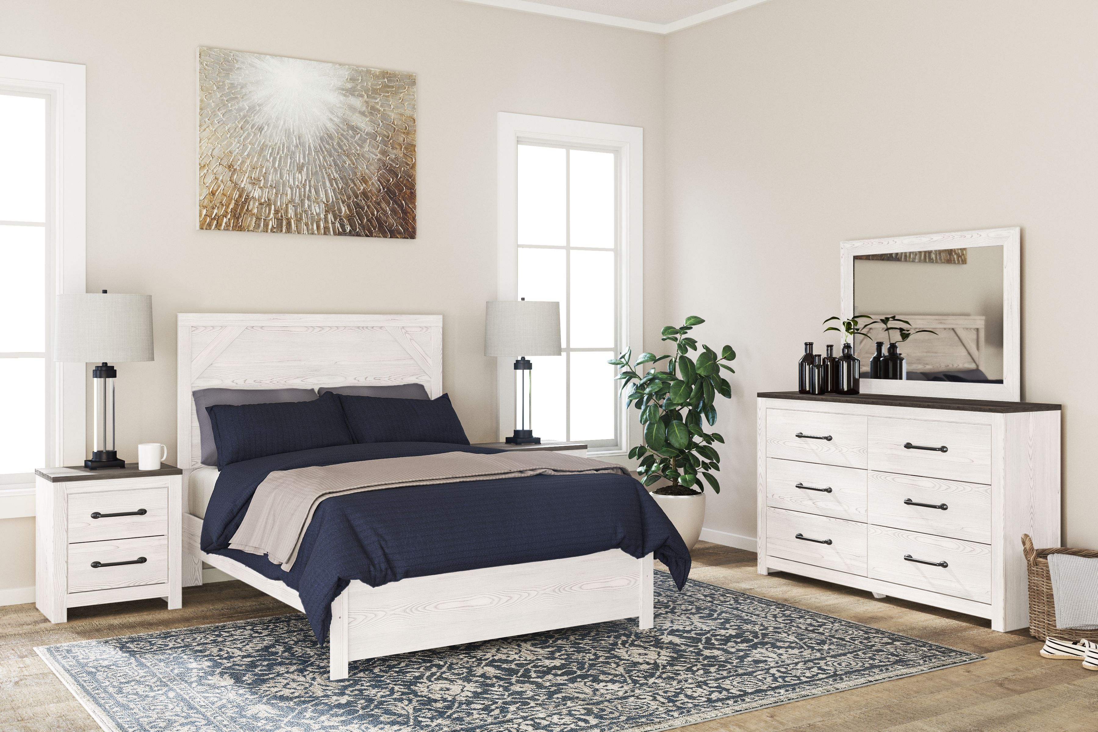 Ashley Furniture Gerridan - Full Panel Bed - White / Gray - Image 11