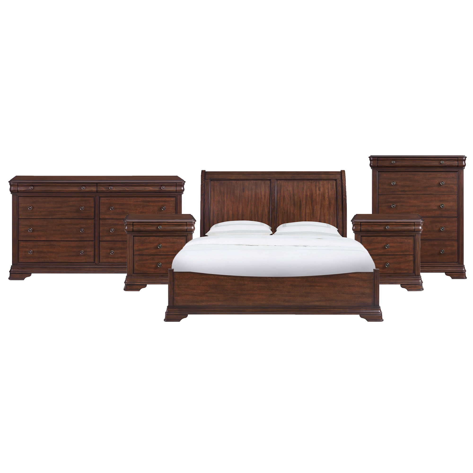King · 5 Pc · Bedroom Set With 2 Nightstands, Dresser & Chest