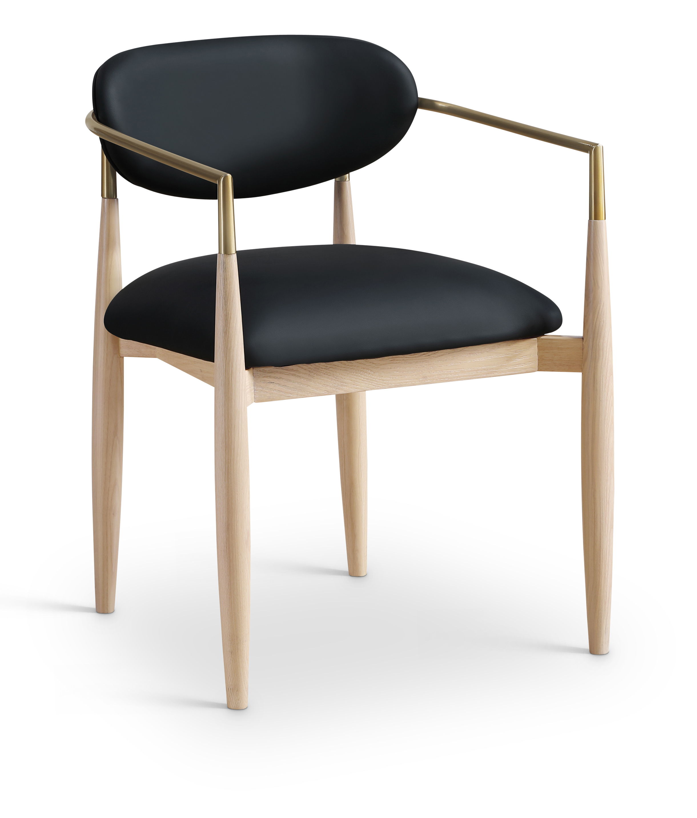 Riccio - Vegan Leather Dining Arm Chair (Set of 2) - Black