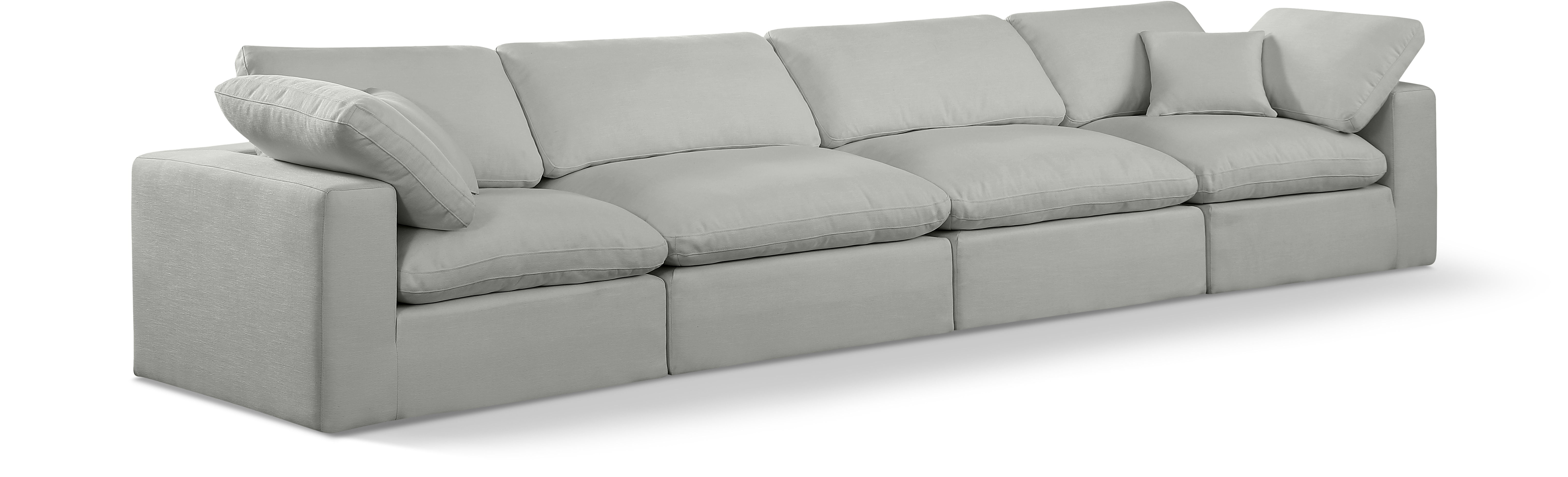 Comfy - Linen Modular Sofa 4 Seats - Gray