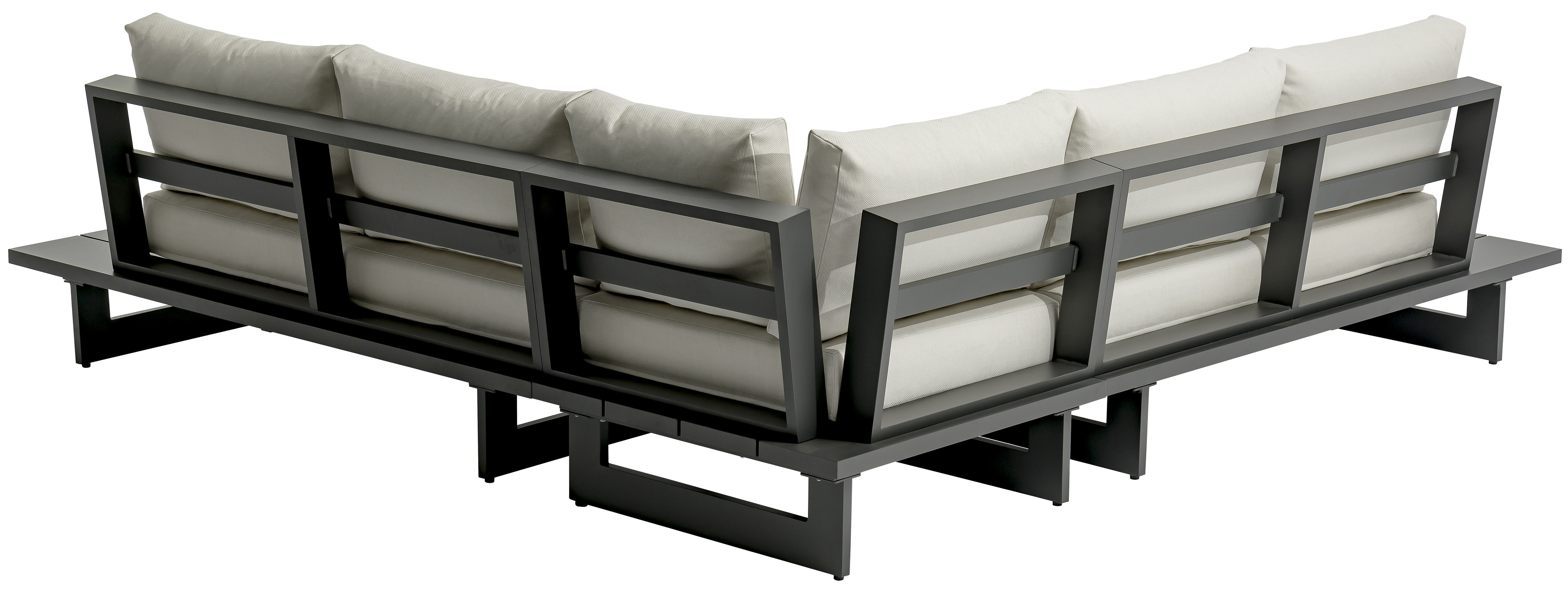 Maldives - Water Resistant Outdoor Patio Sectional With Gray Frame - Cream