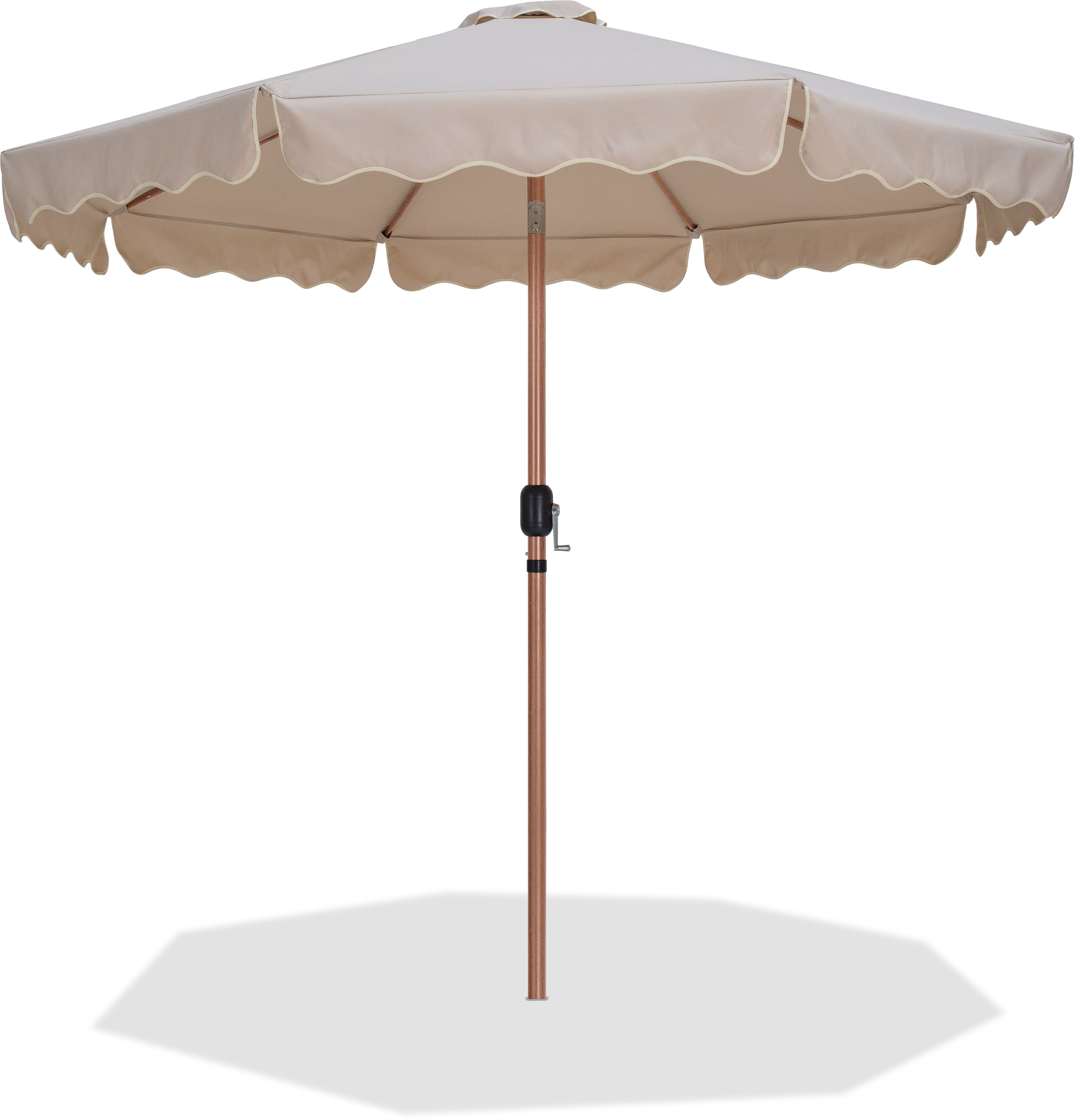 Amalfi - Fabric With Cream Piping Patio Umbrella - Beige