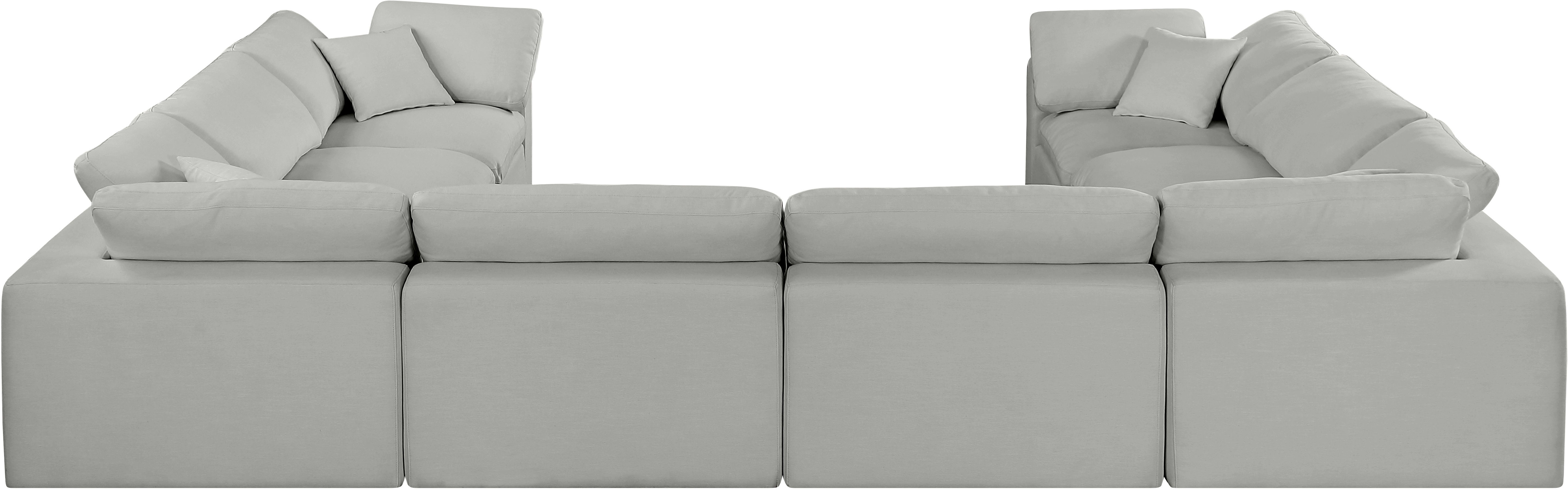 Comfy - 8 Piece Linen Modular Sectional - Gray