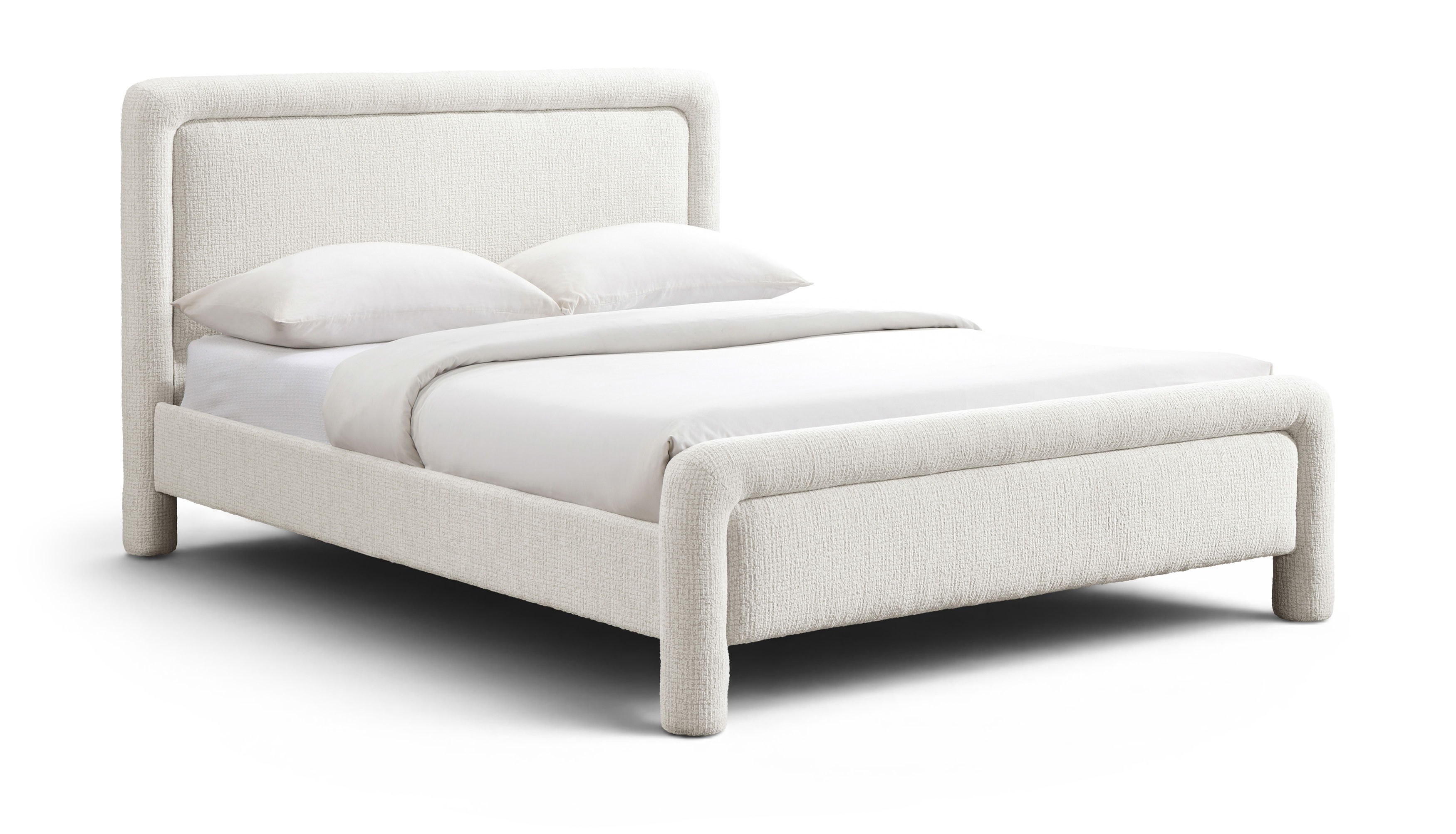Baylor - Fabric With Interwoven Chenille Upholstered Full Bed - Cream